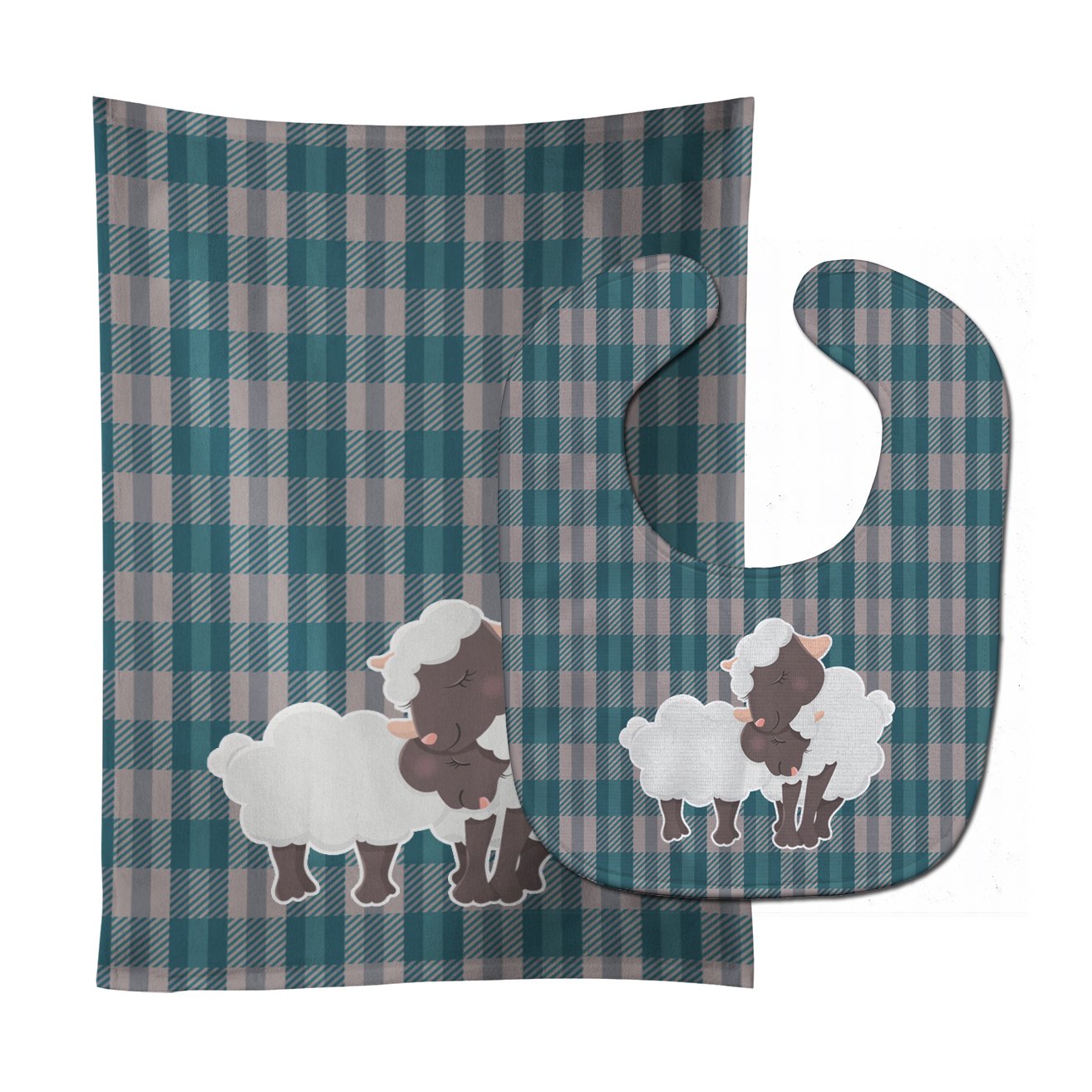 Sheep Baby Bib & Burp Cloth BB8590STBU by Caroline's Treasures