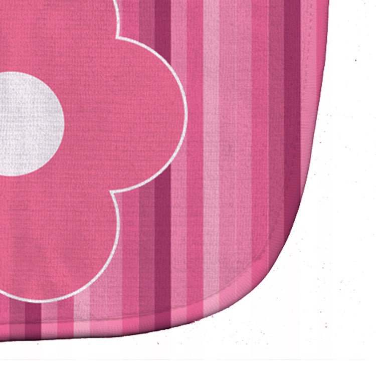 Pink Flower on Stripes Baby Bib BB8595BIB - the-store.com