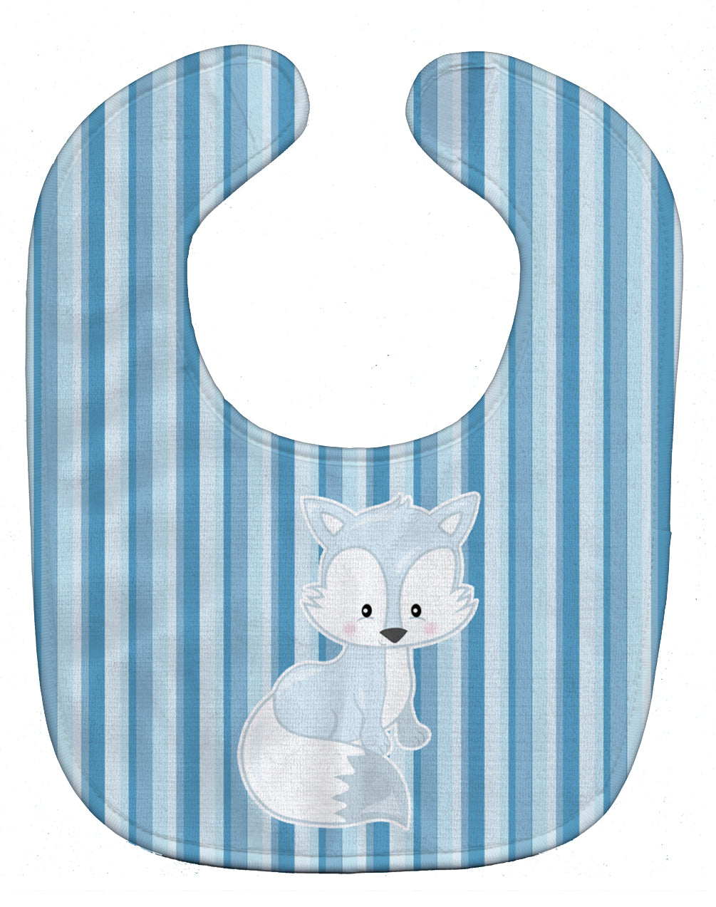 Fox on Blue Stripes Baby Bib BB8599BIB - the-store.com