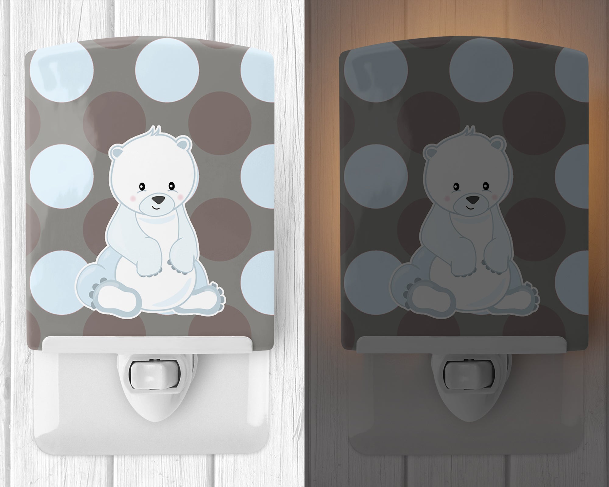 Bear on Polkadots Ceramic Night Light BB8601CNL - the-store.com