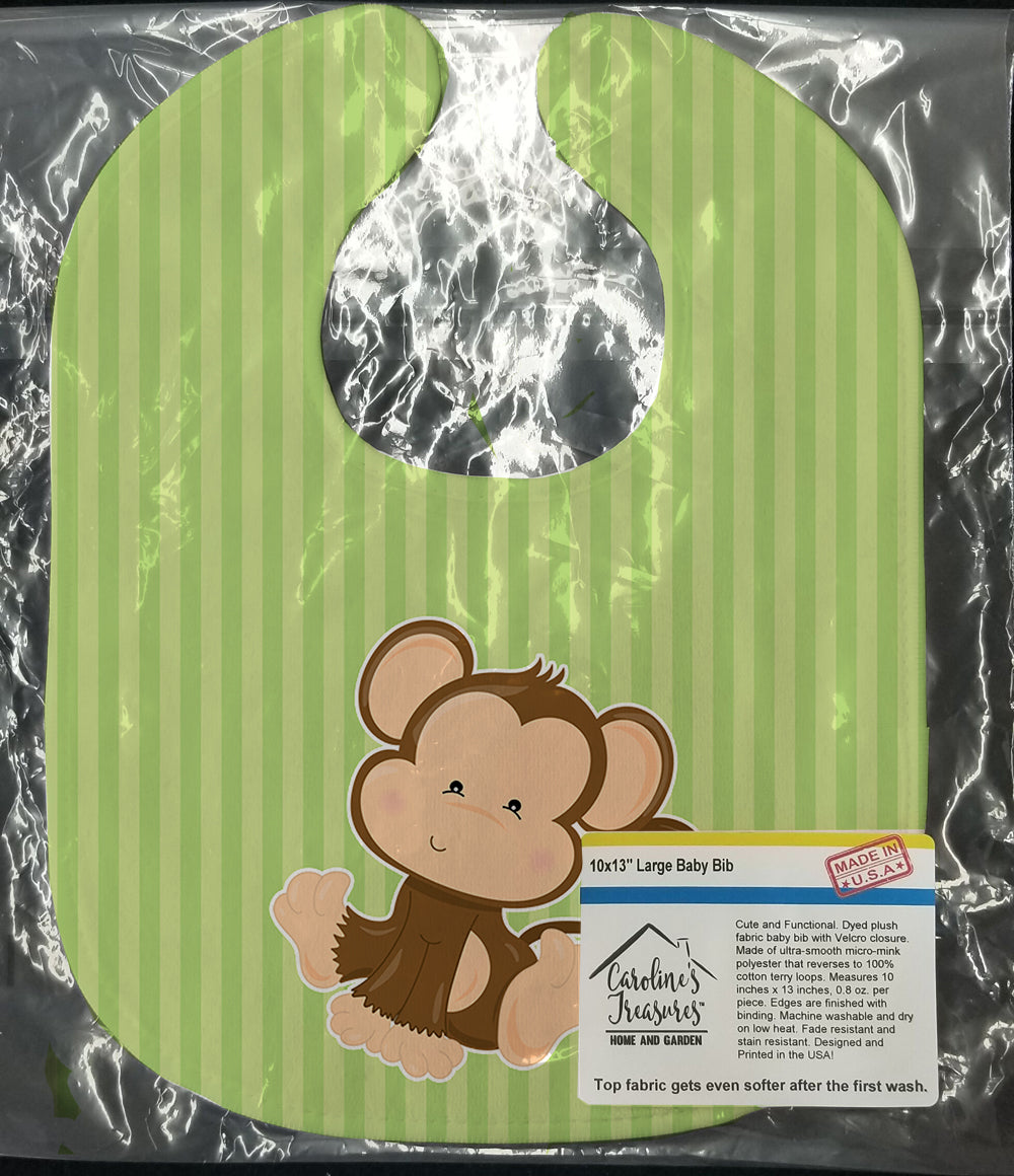 Monkey on Stripes Baby Bib BB8608BIB - the-store.com