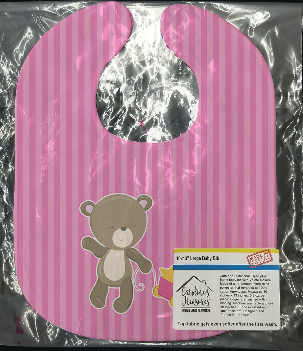 Baby Girl Bear Wagon Baby Bib BB8619BIB - the-store.com