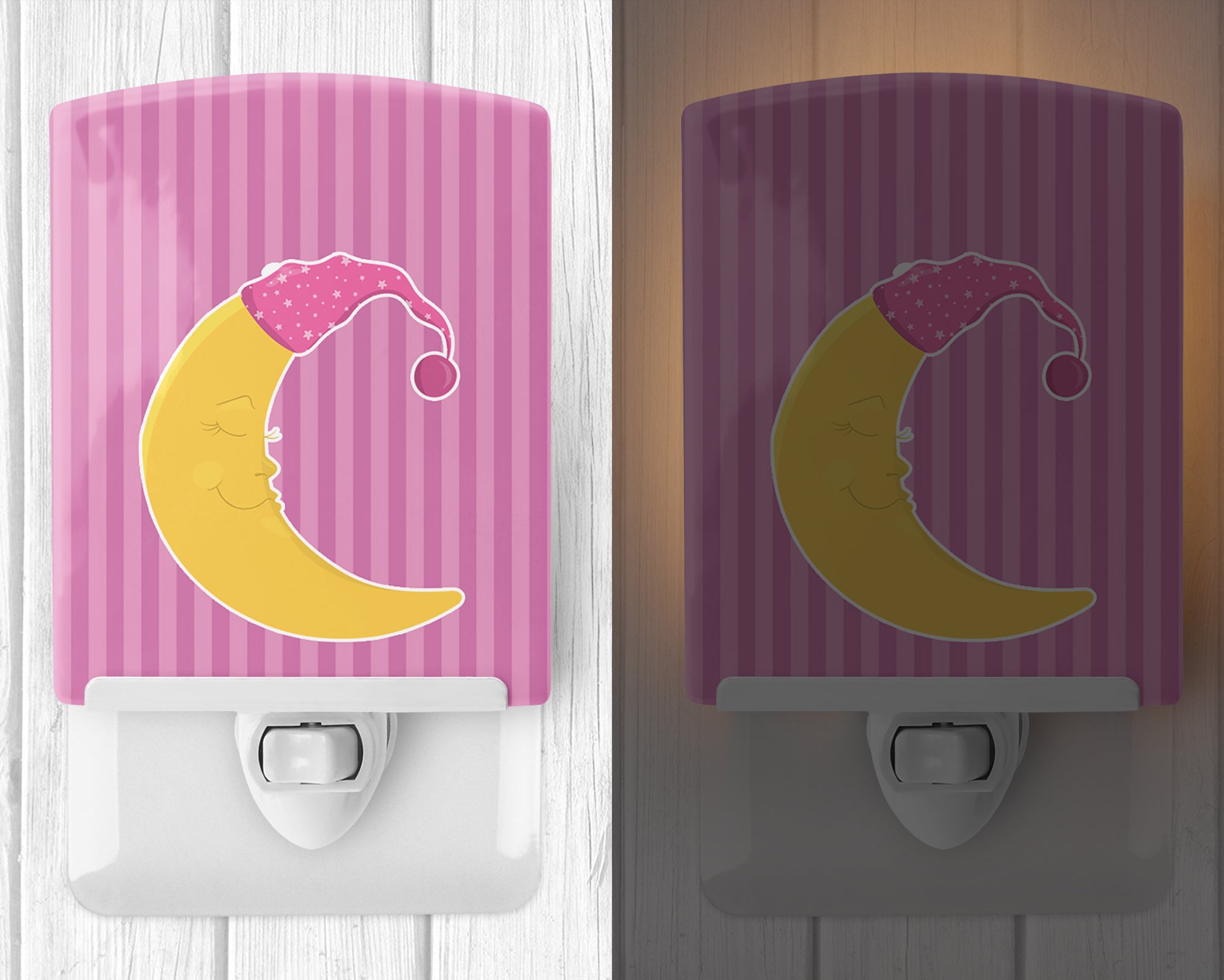 Baby Girl Moon Ceramic Night Light BB8623CNL - the-store.com