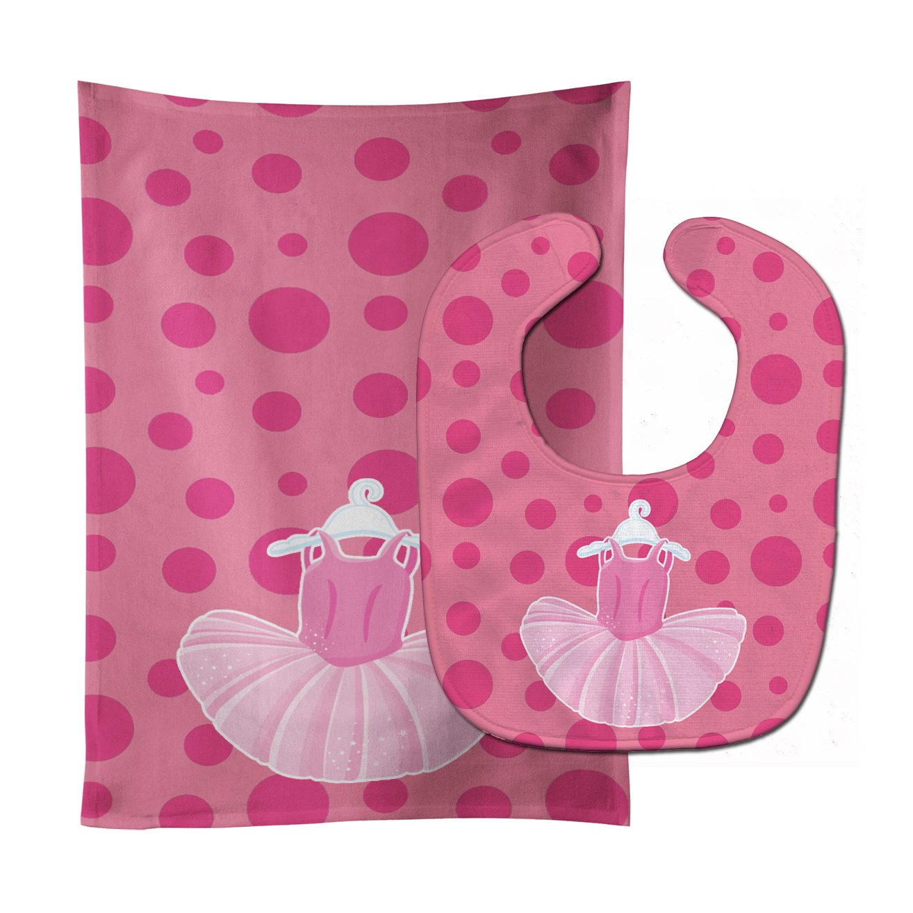 Ballet Tutu on Polka dots Baby Bib & Burp Cloth BB8626STBU by Caroline's Treasures