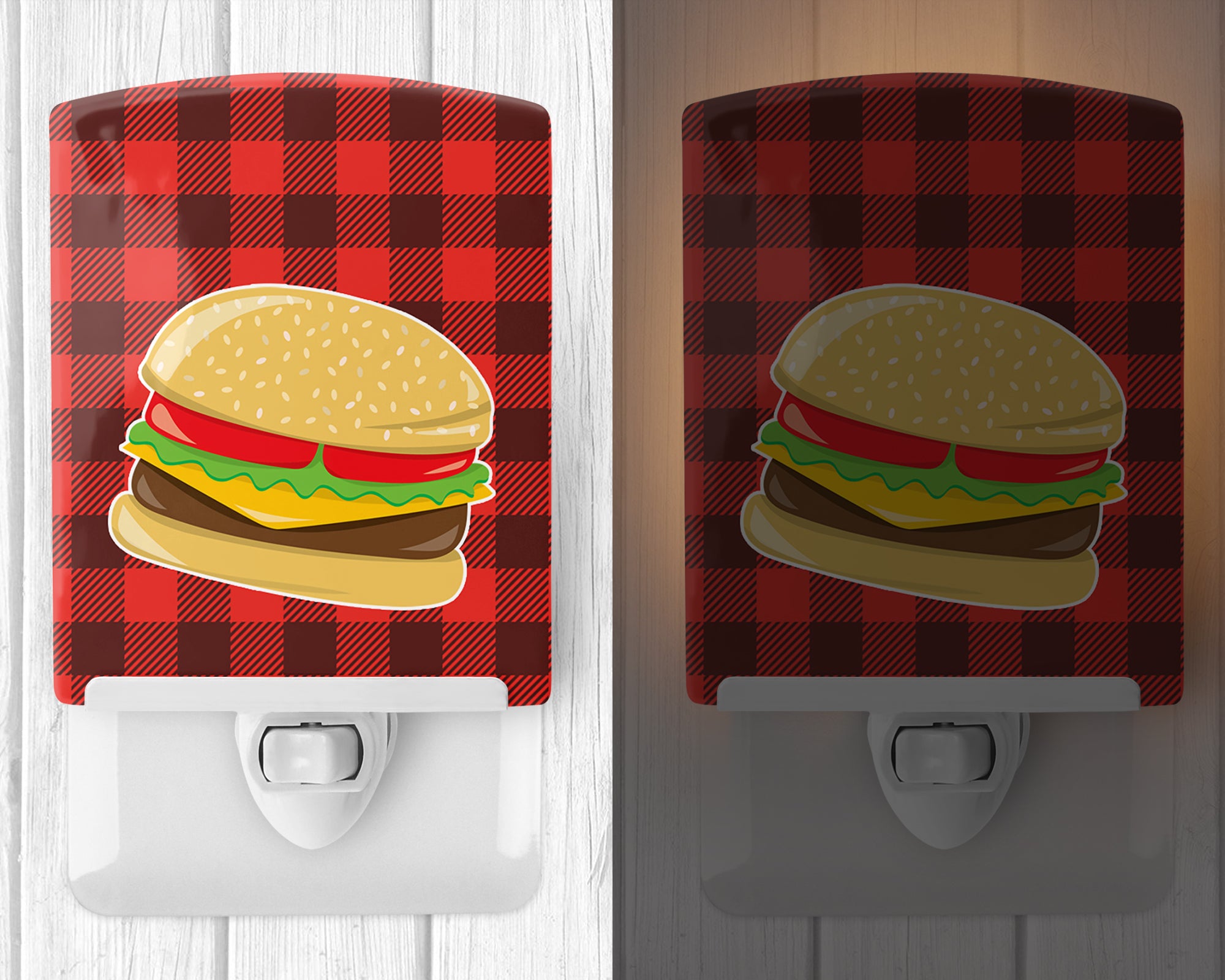 Backyard BBQ Hamburger Ceramic Night Light BB8629CNL - the-store.com