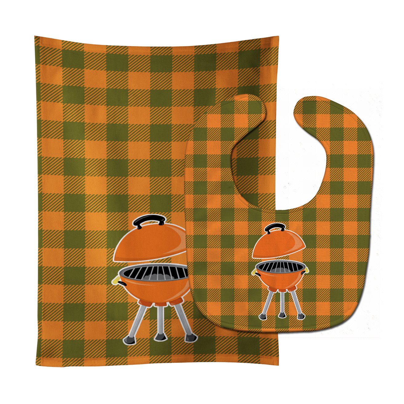 Backyard BBQ Grill Baby Bib & Burp Cloth BB8632STBU by Caroline's Treasures