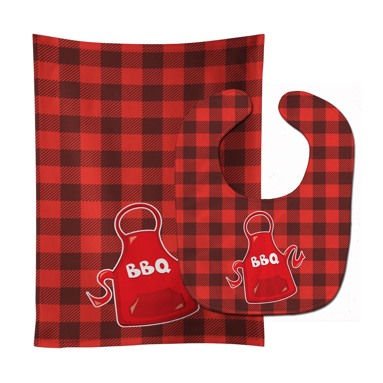 Backyard BBQ Apron Baby Bib & Burp Cloth BB8634STBU by Caroline's Treasures