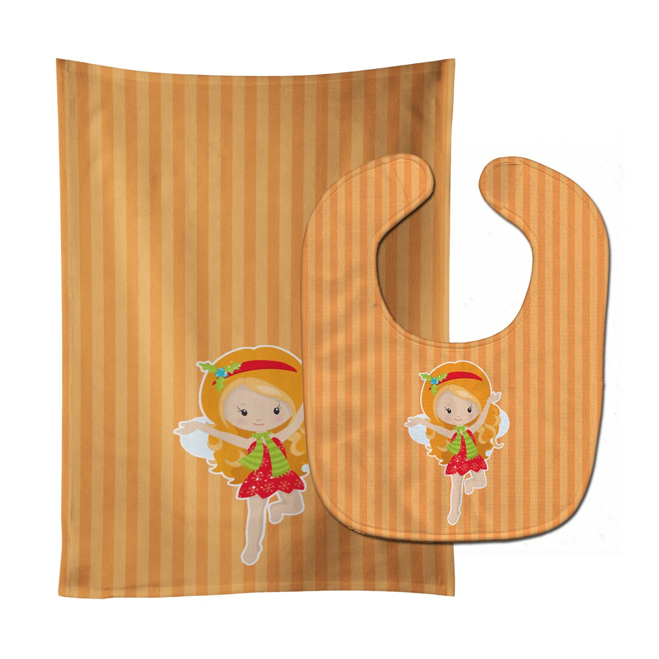 Ginger Haired Fairy Baby Bib & Burp Cloth BB8677STBU by Caroline's Treasures