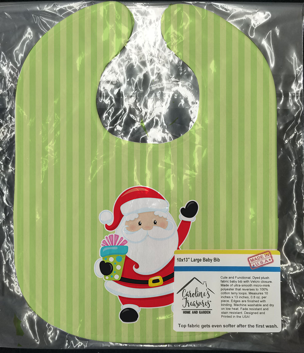 Christmas Santa Claus and Stripes Baby Bib BB8681BIB - the-store.com