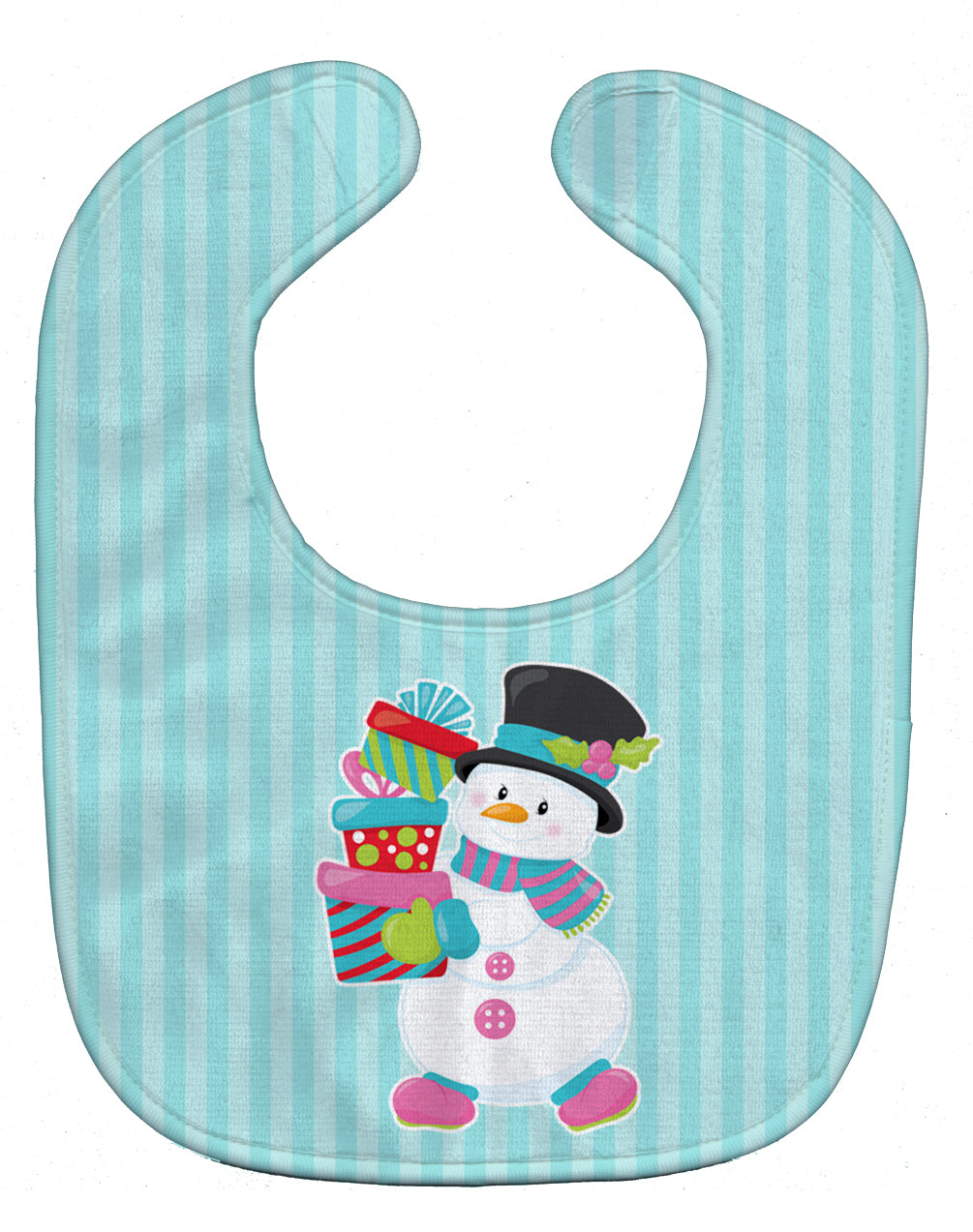 Christmas Snowman and Stripes Baby Bib BB8685BIB - the-store.com