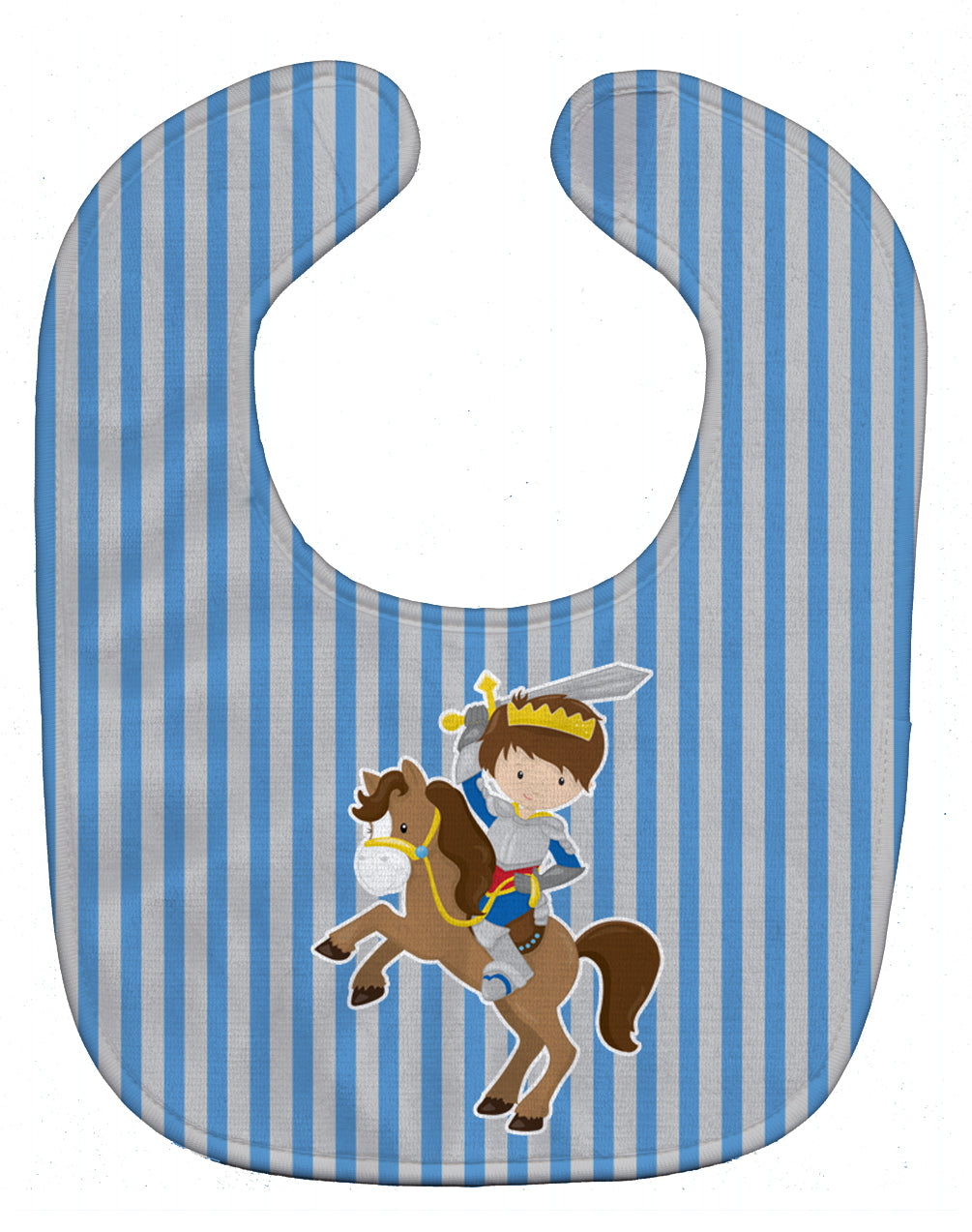 Brunette Boy Knight on Horse Baby Bib BB8745BIB - the-store.com