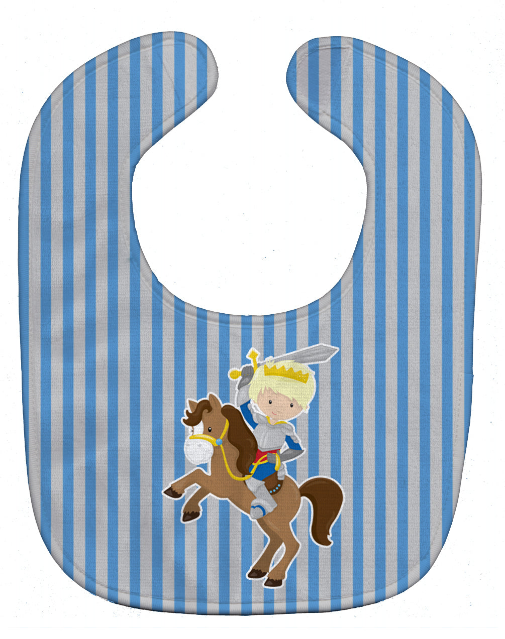 Blonde Boy Knight on Horse Baby Bib BB8746BIB - the-store.com