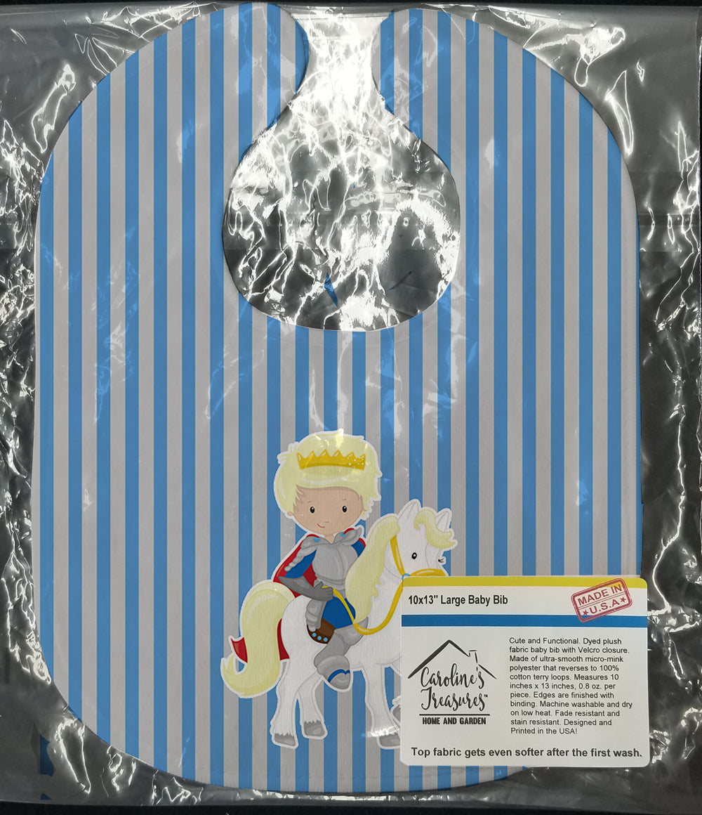 Blonde Boy Prince on Horse Baby Bib BB8749BIB - the-store.com