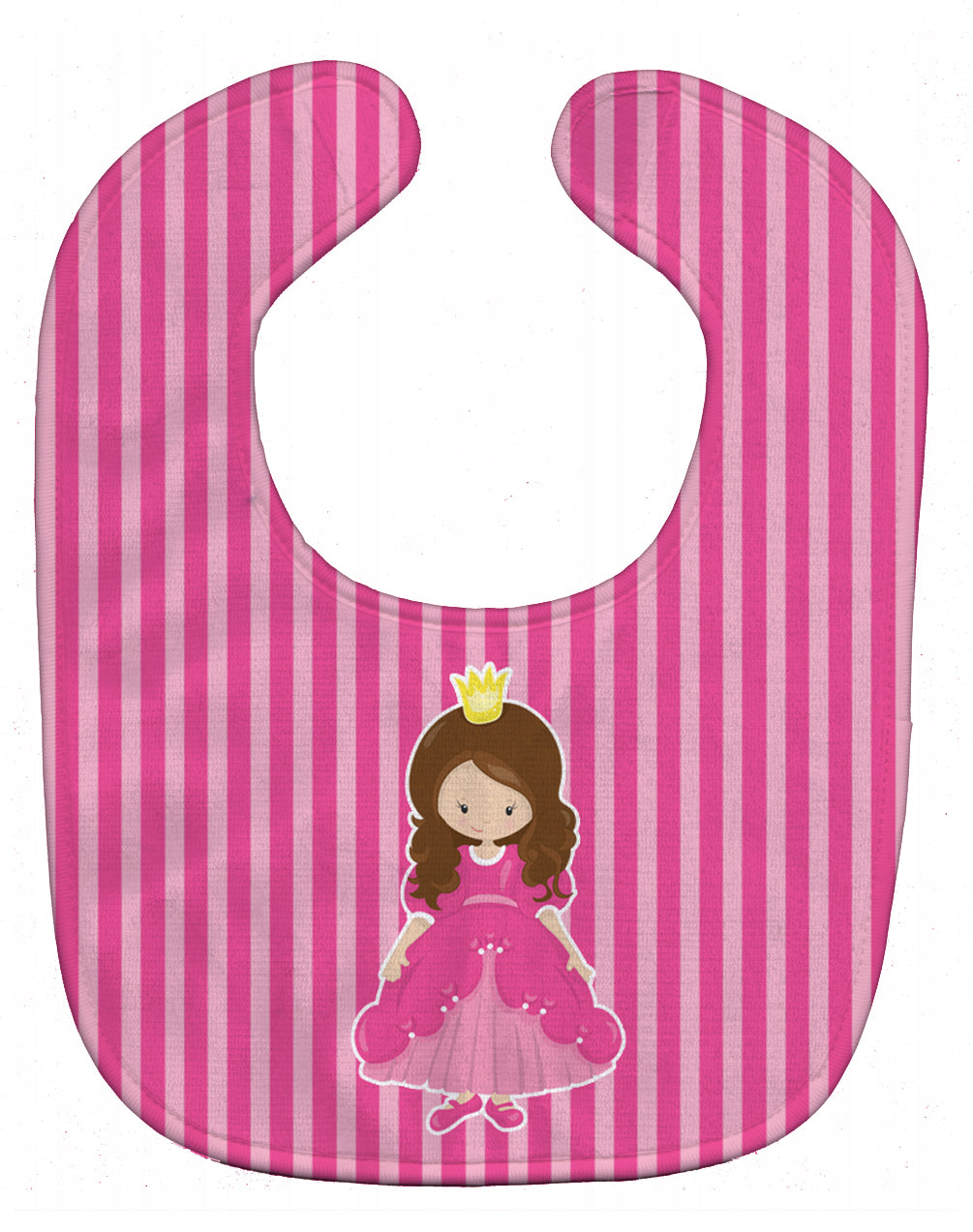 Brunette Girl Princess Baby Bib BB8752BIB - the-store.com