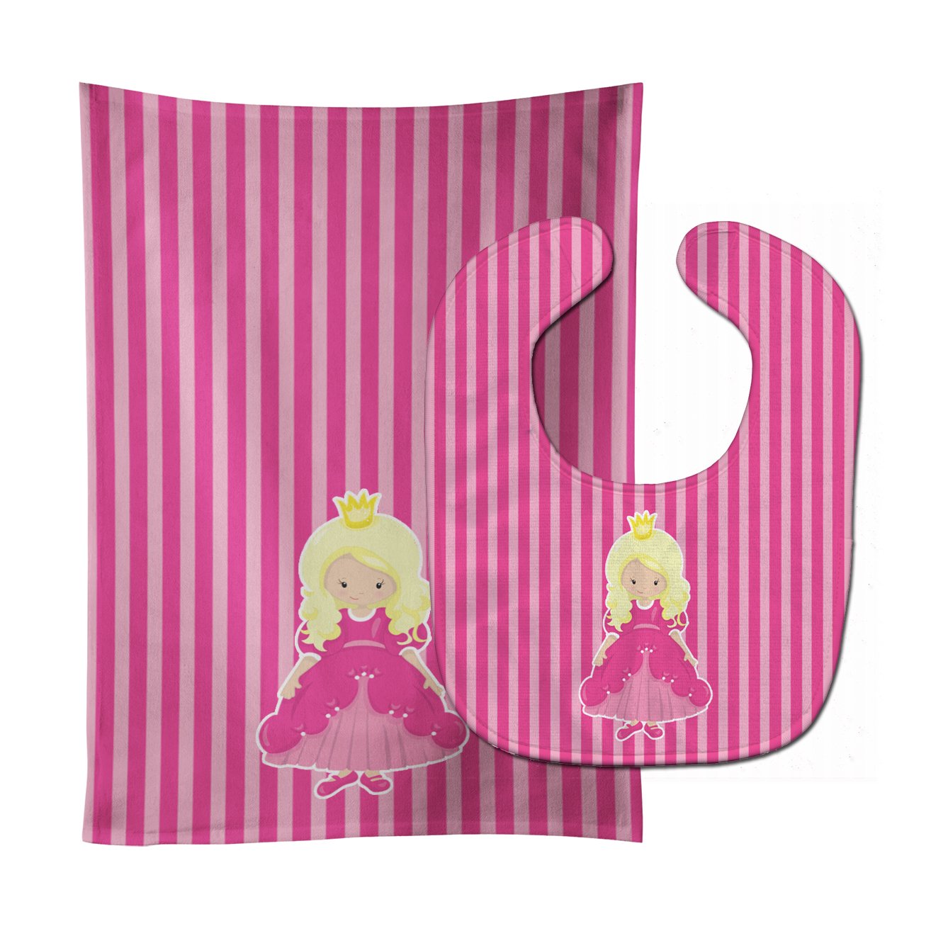 Blonde Girl Princess Belinda Baby Bib & Burp Cloth BB8753STBU by Caroline's Treasures