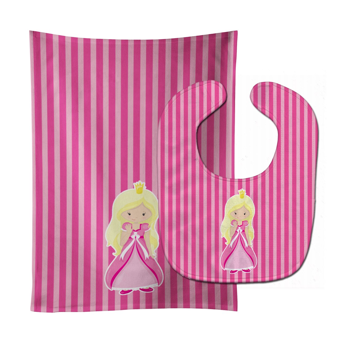 Blonde Girl Princess Wendy Baby Bib & Burp Cloth BB8755STBU by Caroline's Treasures