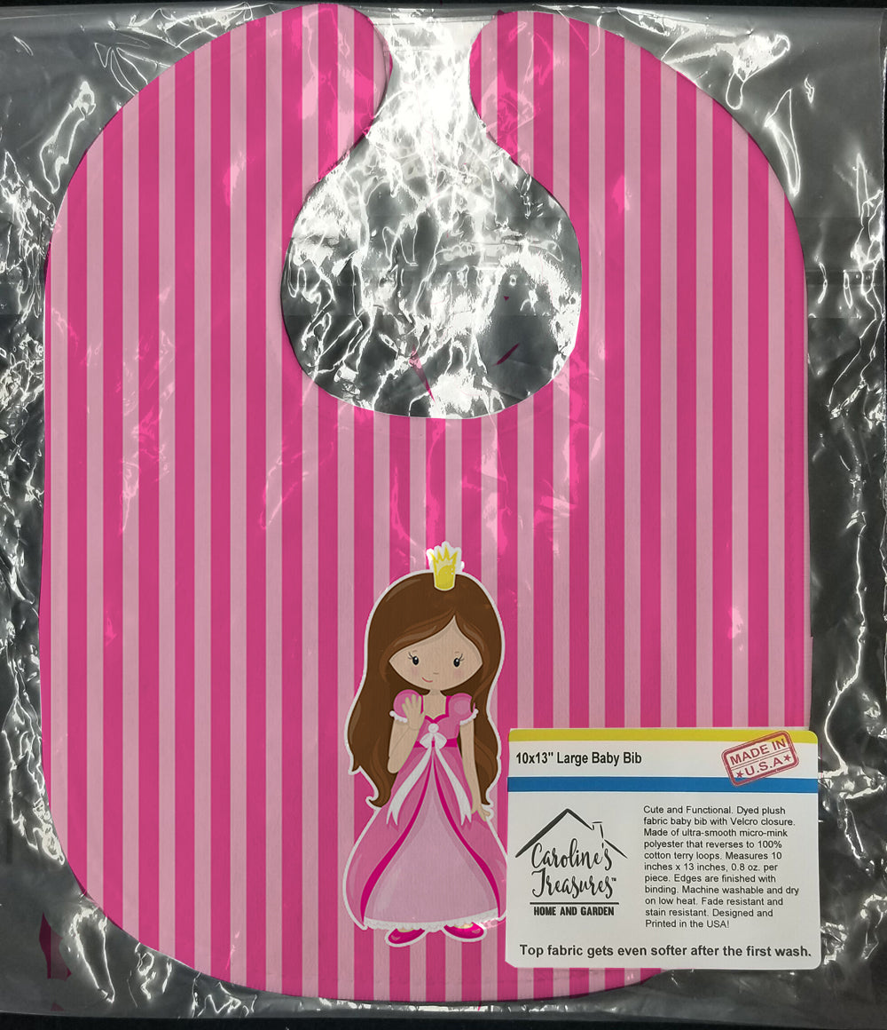 Brunette Girl Princess Baby Bib BB8756BIB - the-store.com