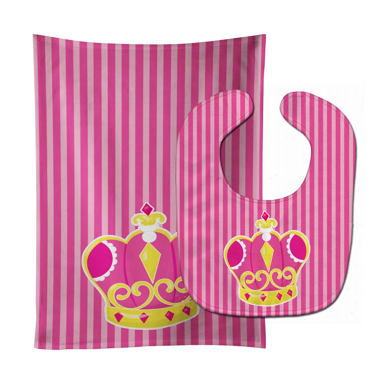 Princess Crown Baby Bib & Burp Cloth BB8757STBU by Caroline's Treasures