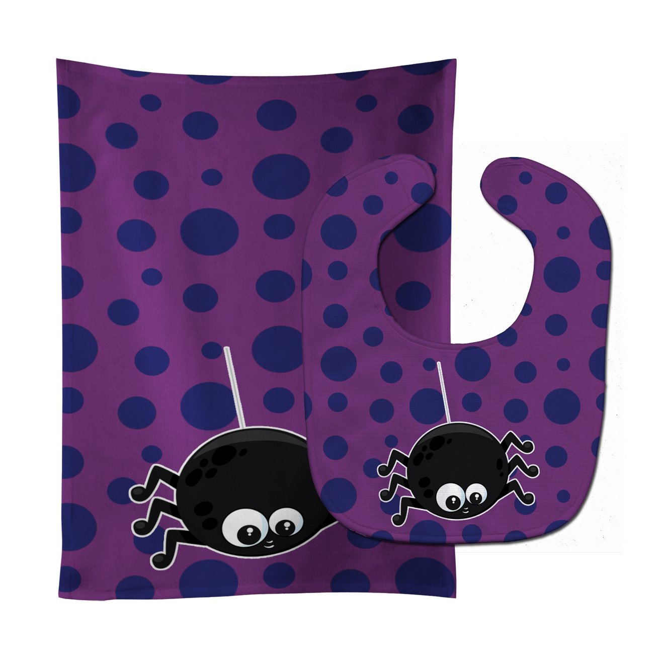 Halloween Spider Baby Bib & Burp Cloth BB8790STBU by Caroline's Treasures