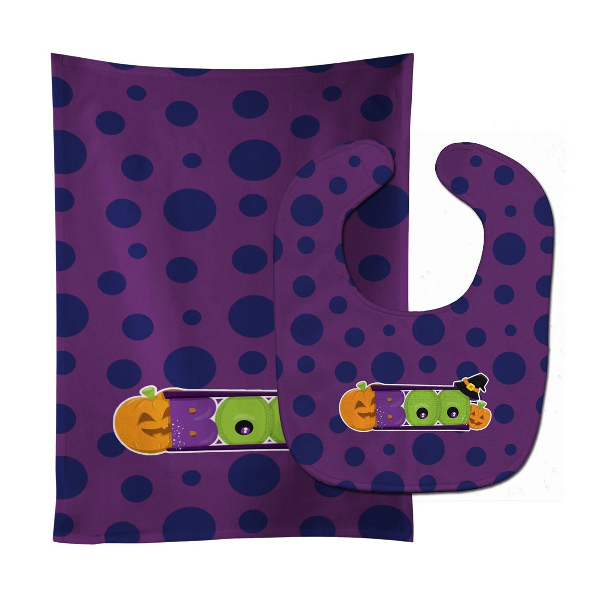 Halloween Boo Baby Bib &amp; Burp Cloth BB8793STBU by Caroline&#39;s Treasures