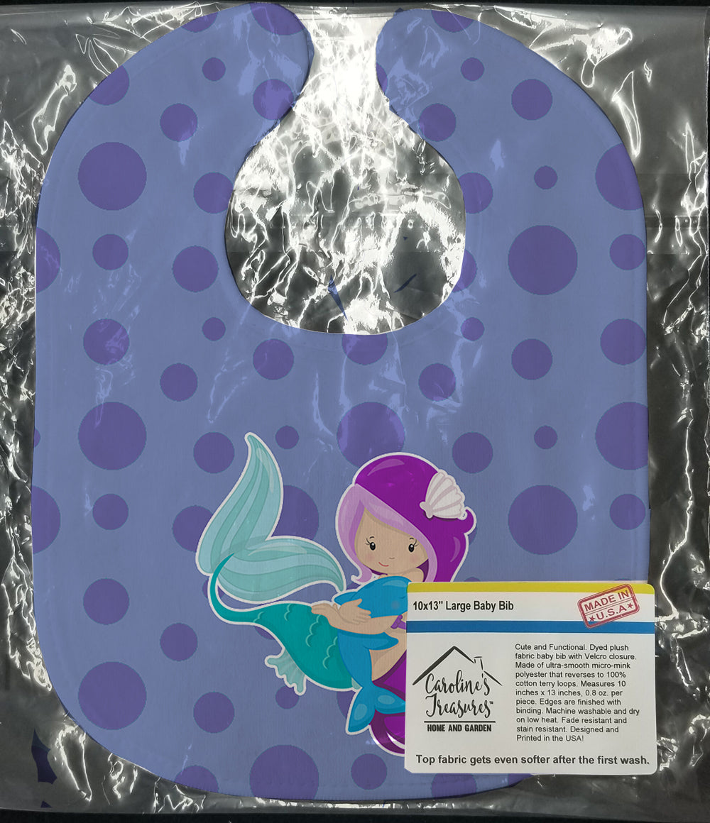 Beach Mermaid Purple Baby Bib BB8821BIB - the-store.com