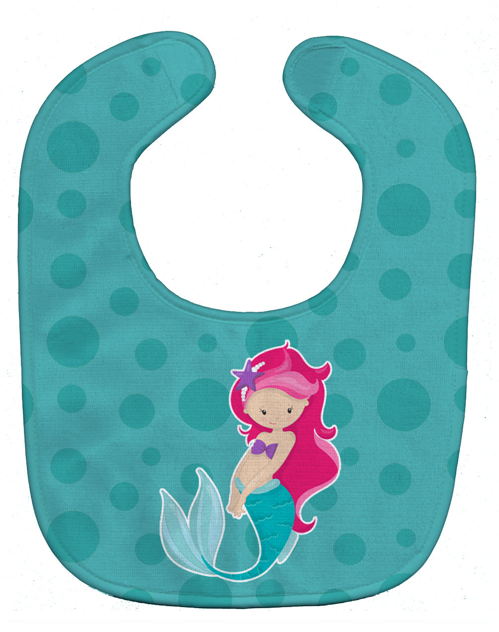 Beach Mermaid Pink Hair Baby Bib BB8825BIB - the-store.com