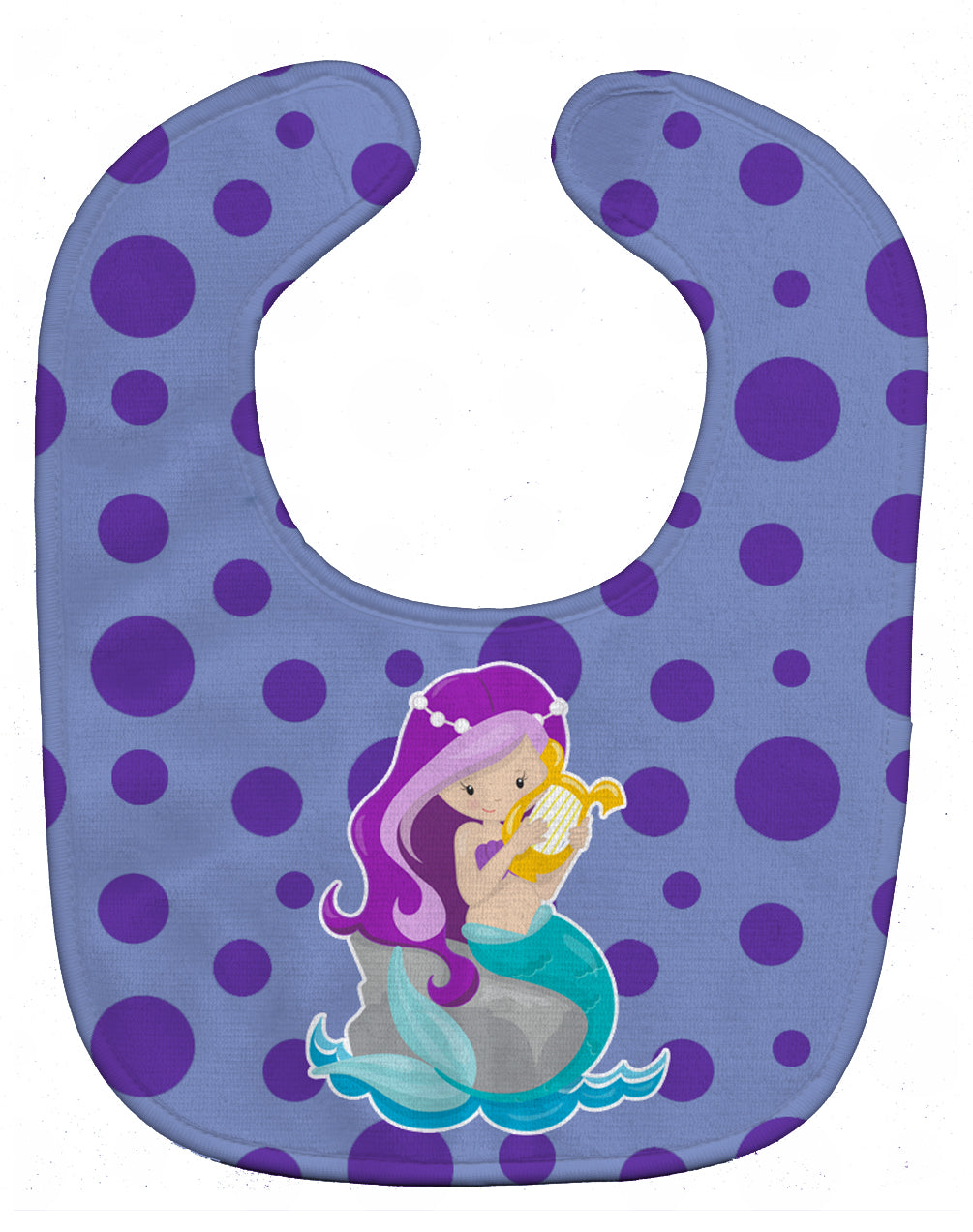 Beach Mermaid Purple Hair Baby Bib BB8827BIB - the-store.com