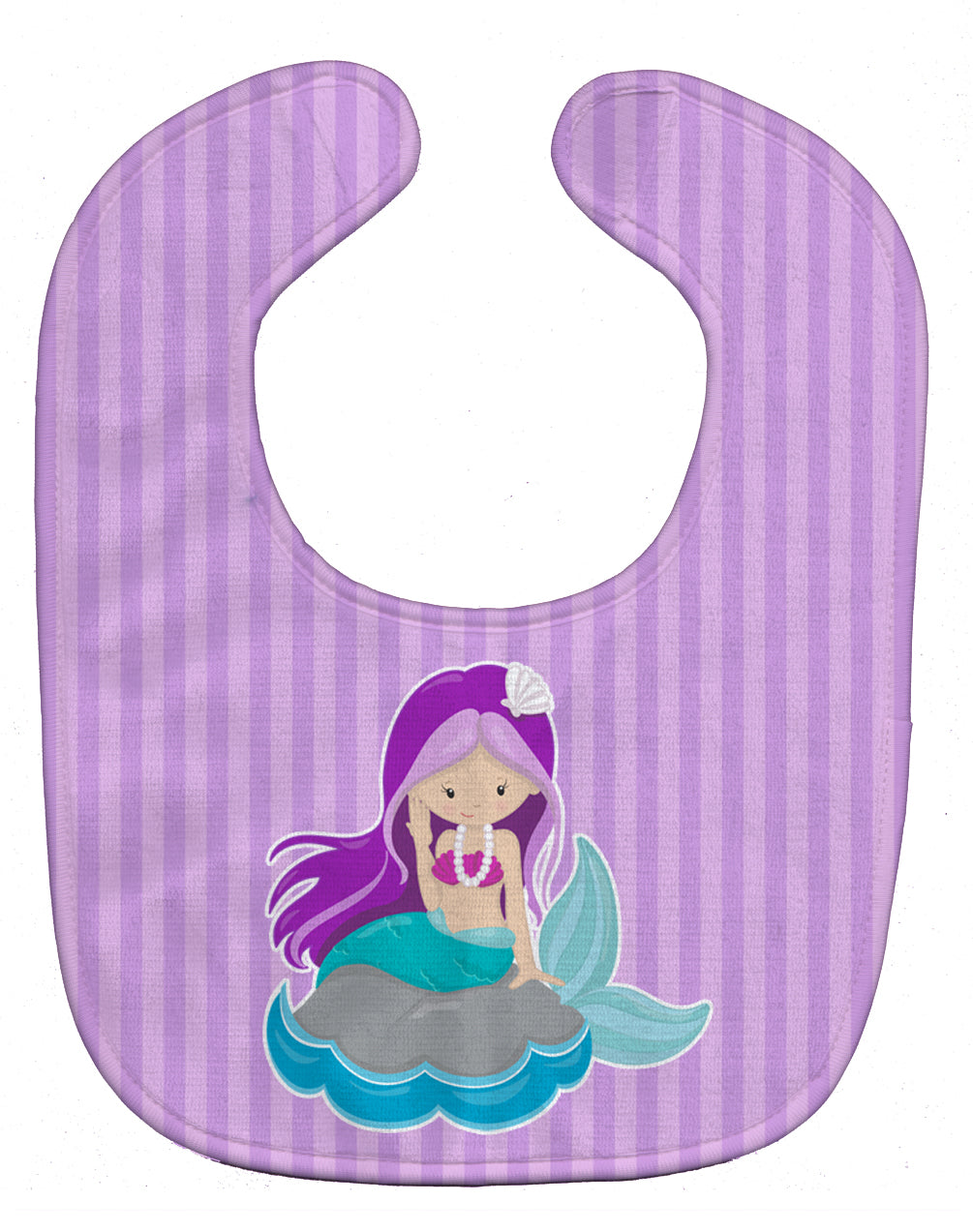 Beach Mermaid Purple Hair Baby Bib BB8831BIB - the-store.com