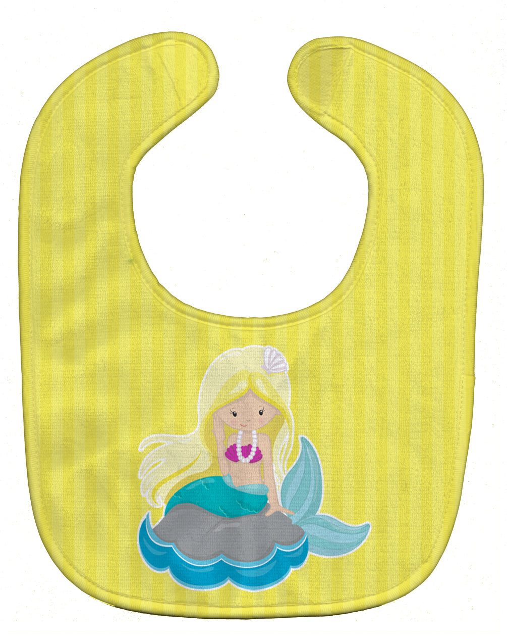 Beach Mermaid Blonde Hair Baby Bib BB8833BIB - the-store.com