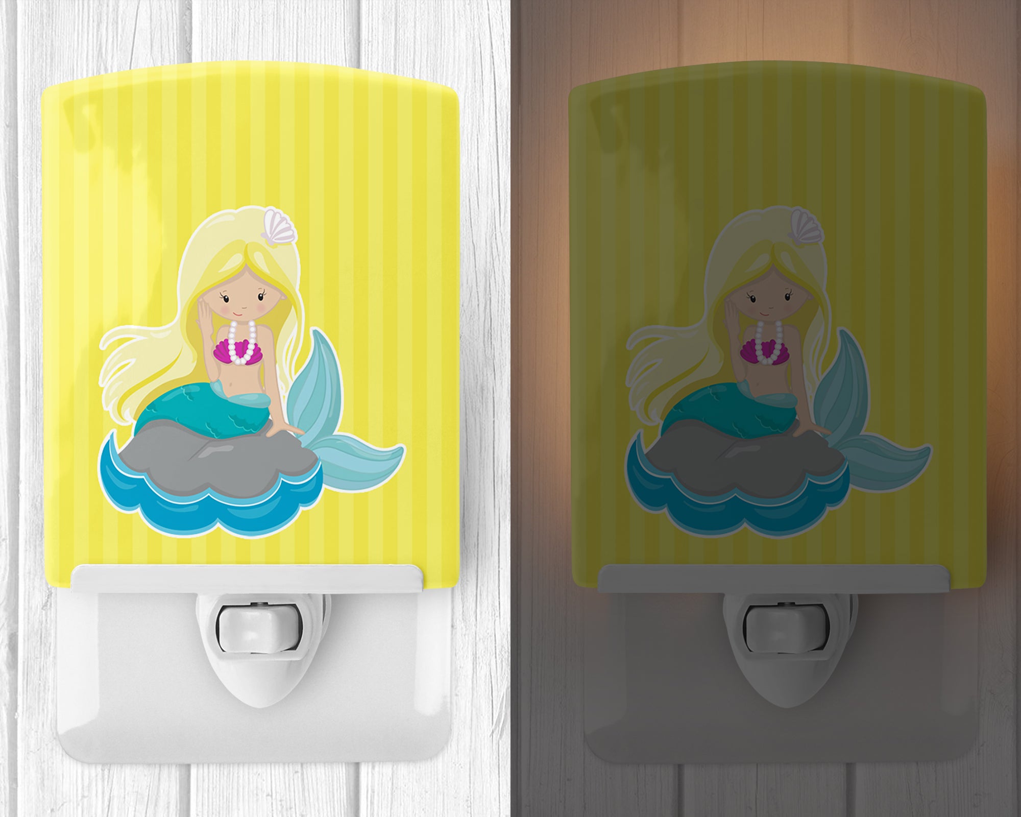 Beach Mermaid Blonde Hair #2 Ceramic Night Light BB8833CNL - the-store.com