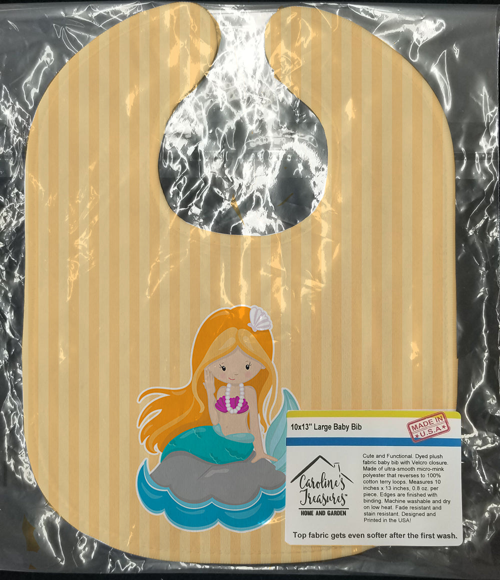 Beach Mermaid Ginger Hair Baby Bib BB8834BIB - the-store.com