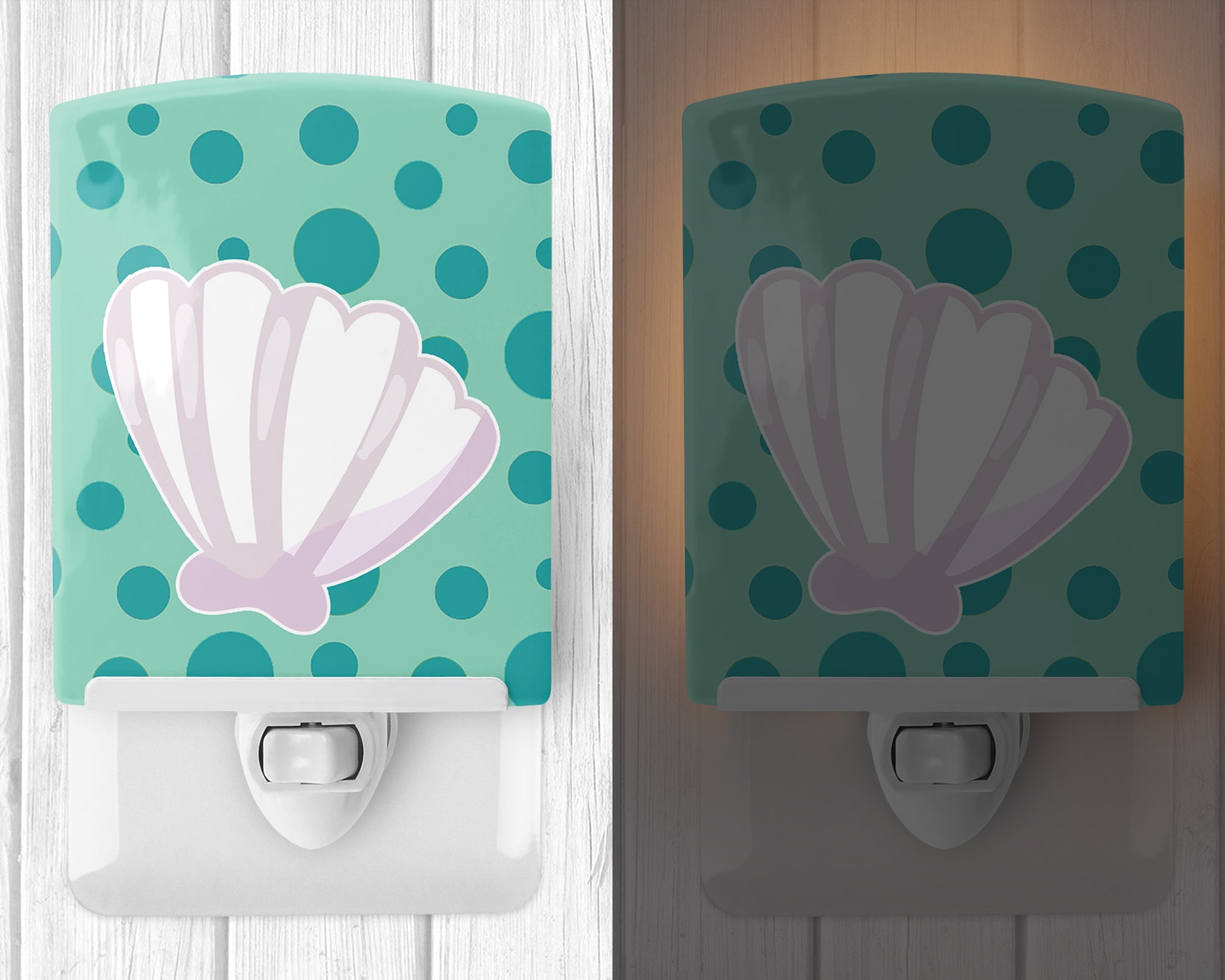 Beach Scallop Shell Ceramic Night Light BB8840CNL - the-store.com