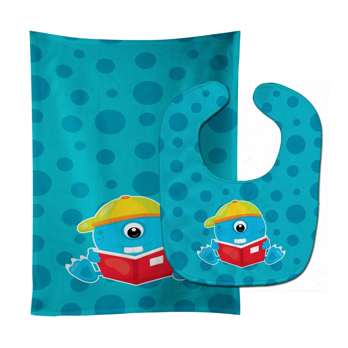 Monster Blue Baby Bib &amp; Burp Cloth BB8865STBU by Caroline&#39;s Treasures