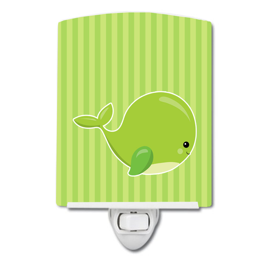 Nautical Whale Green Charlie Ceramic Night Light BB8881CNL - the-store.com