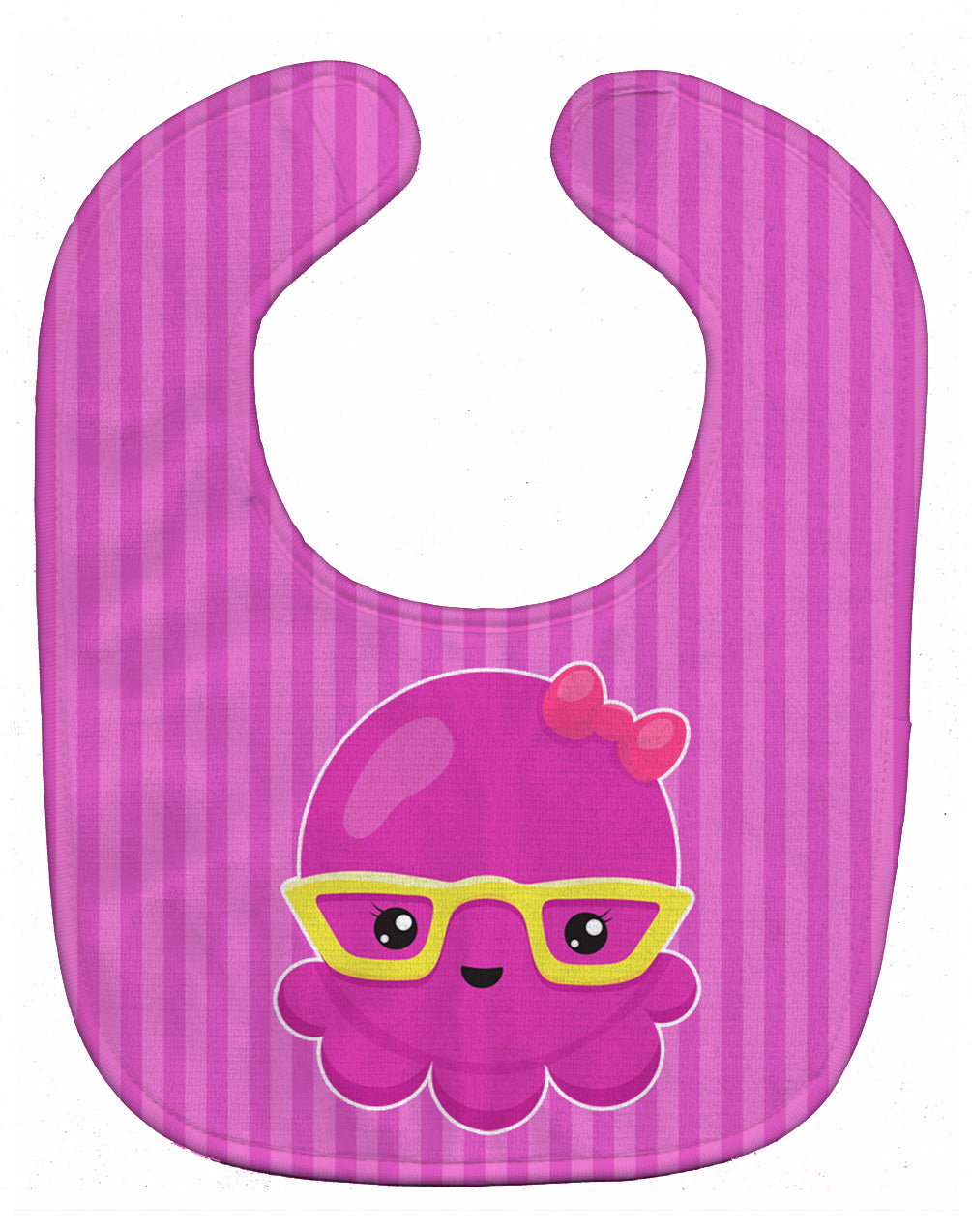 Nautical Pink Octopus with Glasses Baby Bib BB8909BIB - the-store.com