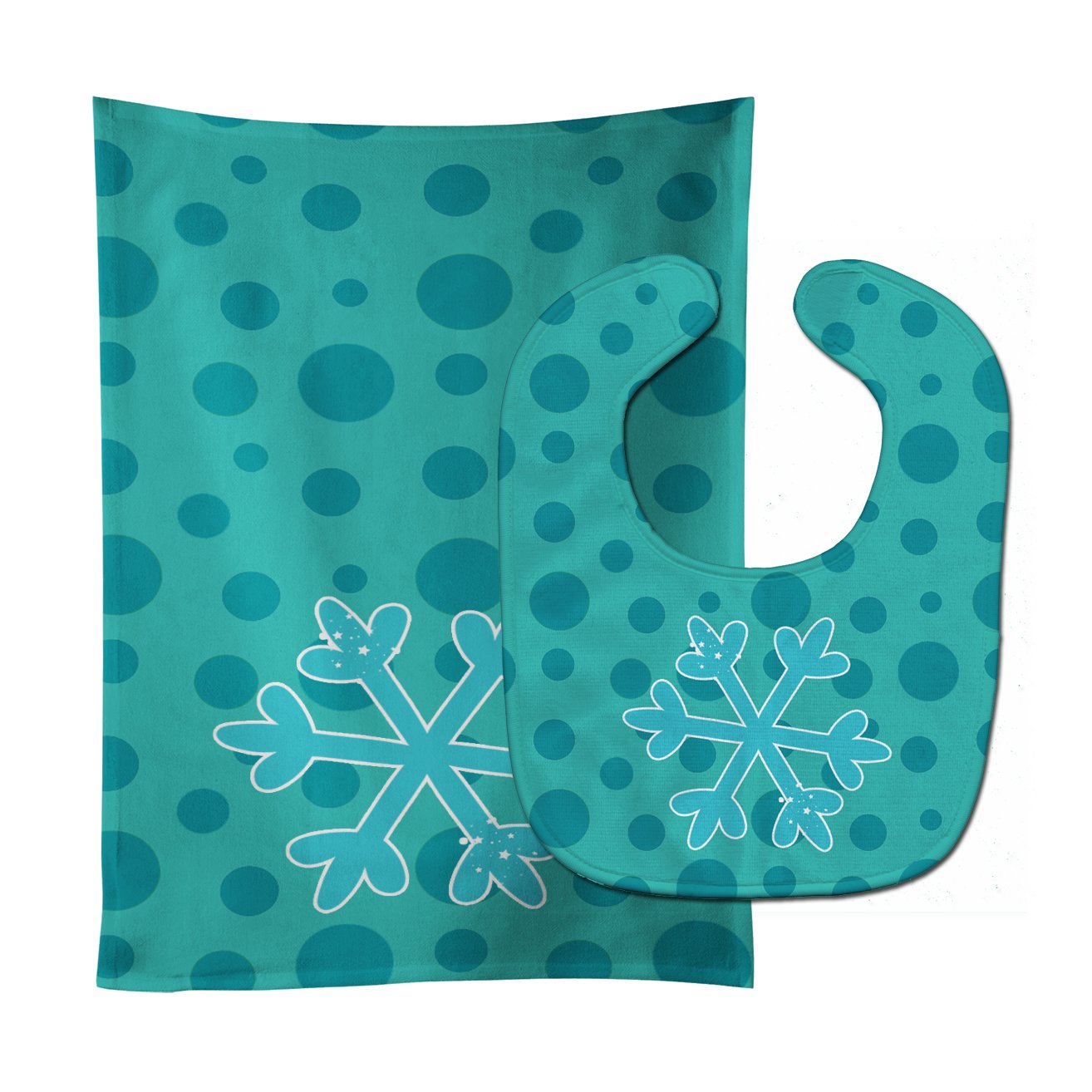 Christmas Snowflake Blue Baby Bib & Burp Cloth BB8949STBU by Caroline's Treasures