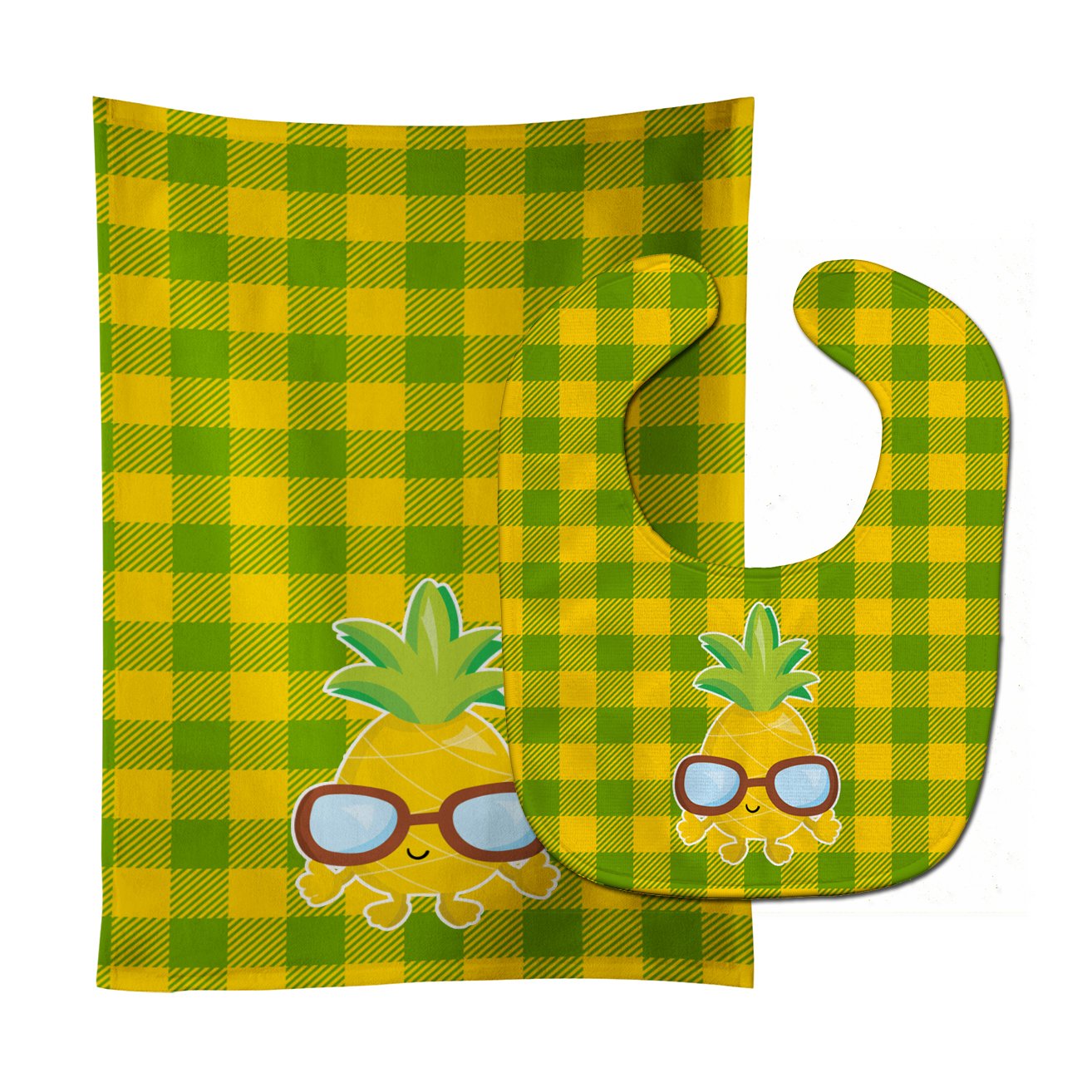 Pineapple Cool Sunglasses Face Baby Bib & Burp Cloth BB8959STBU by Caroline's Treasures