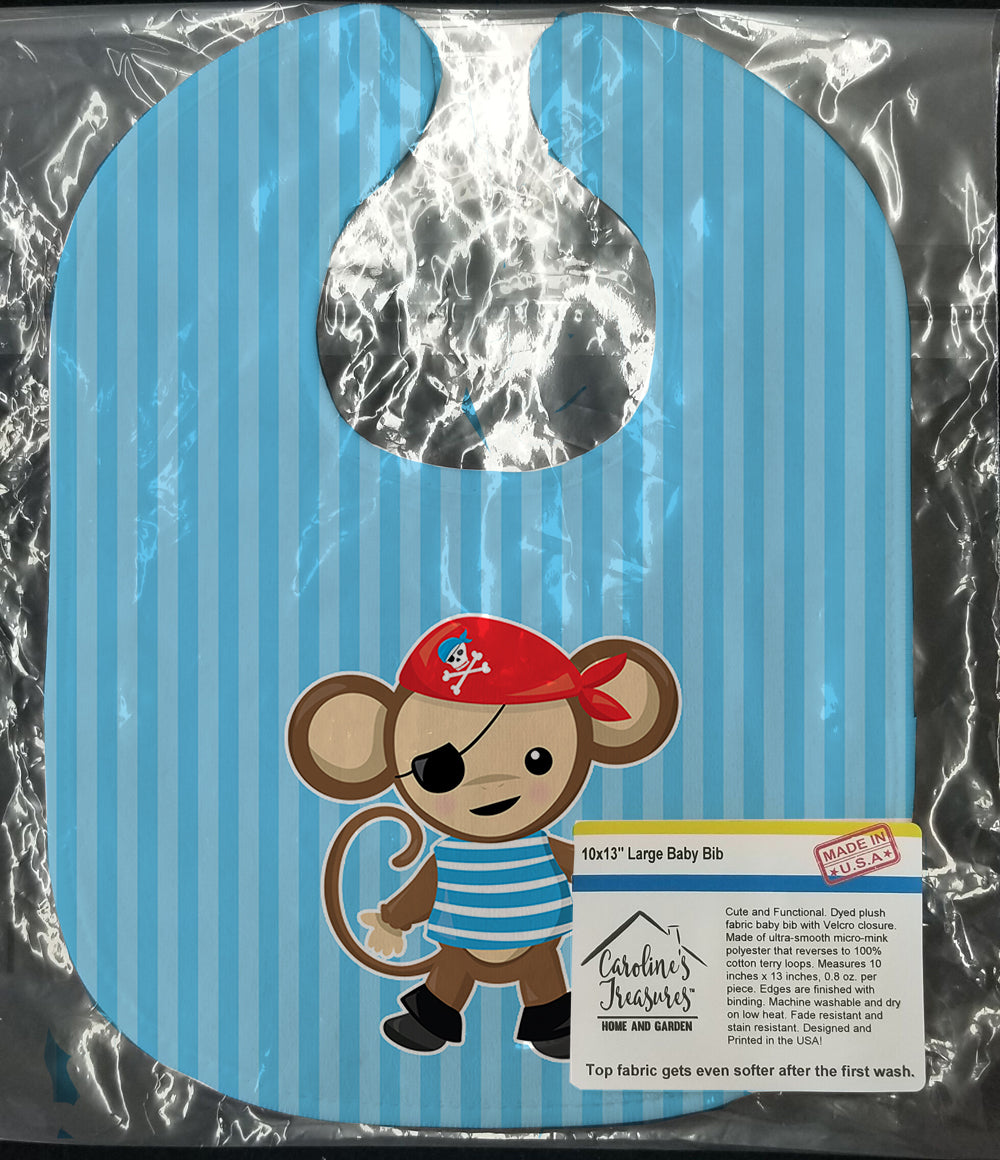 Pirate Monkey Blue Baby Bib BB8972BIB - the-store.com