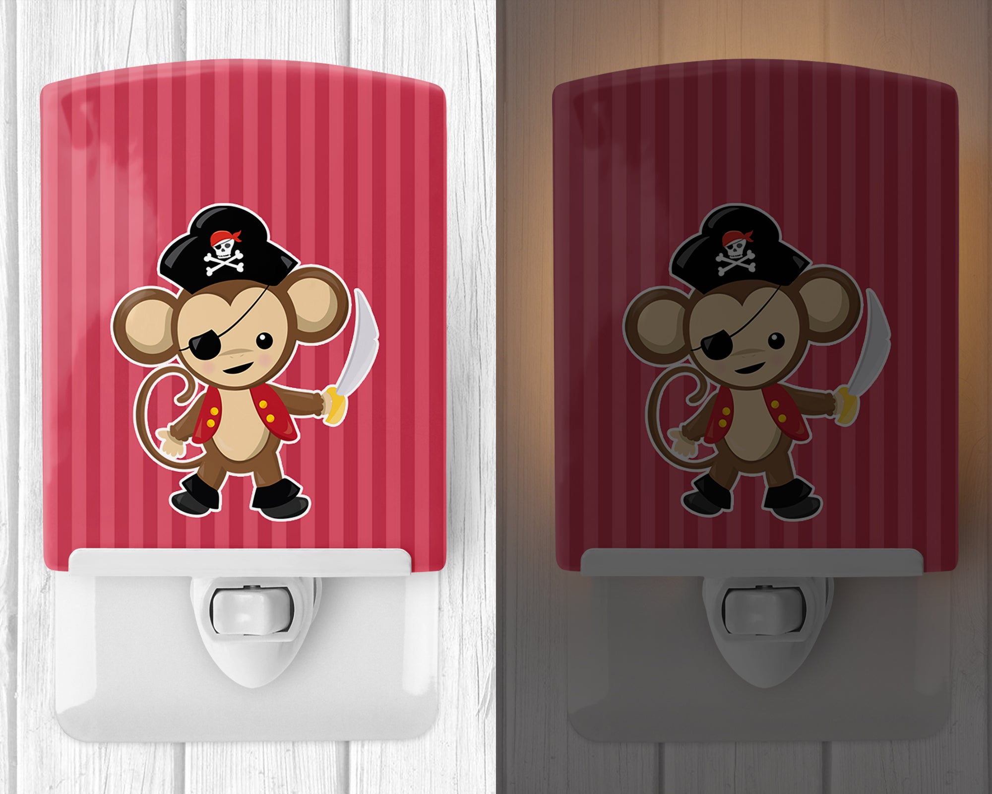 Pirate Monkey Red Ceramic Night Light BB8973CNL - the-store.com