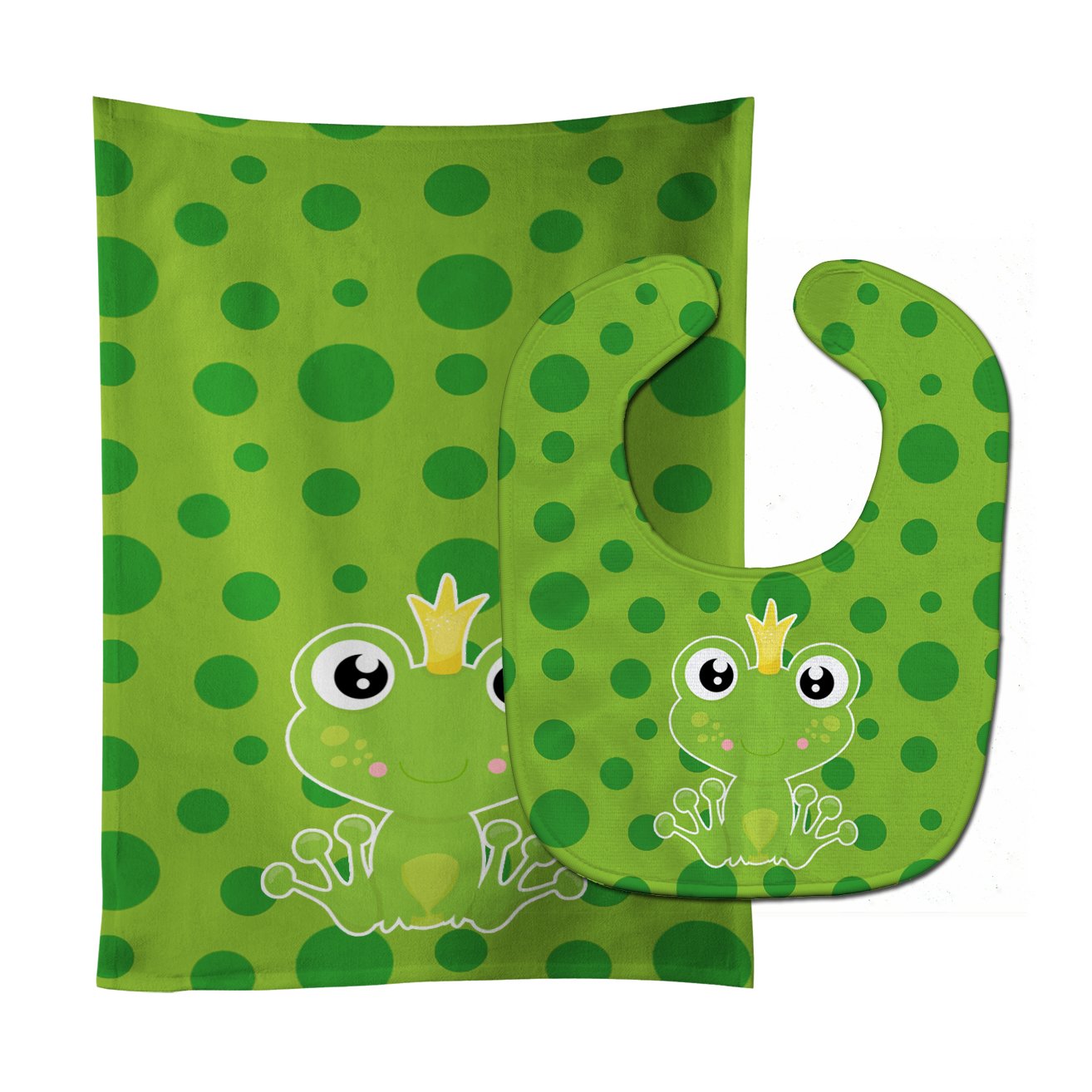 Frog Prince #2 Baby Bib & Burp Cloth BB8989STBU by Caroline's Treasures