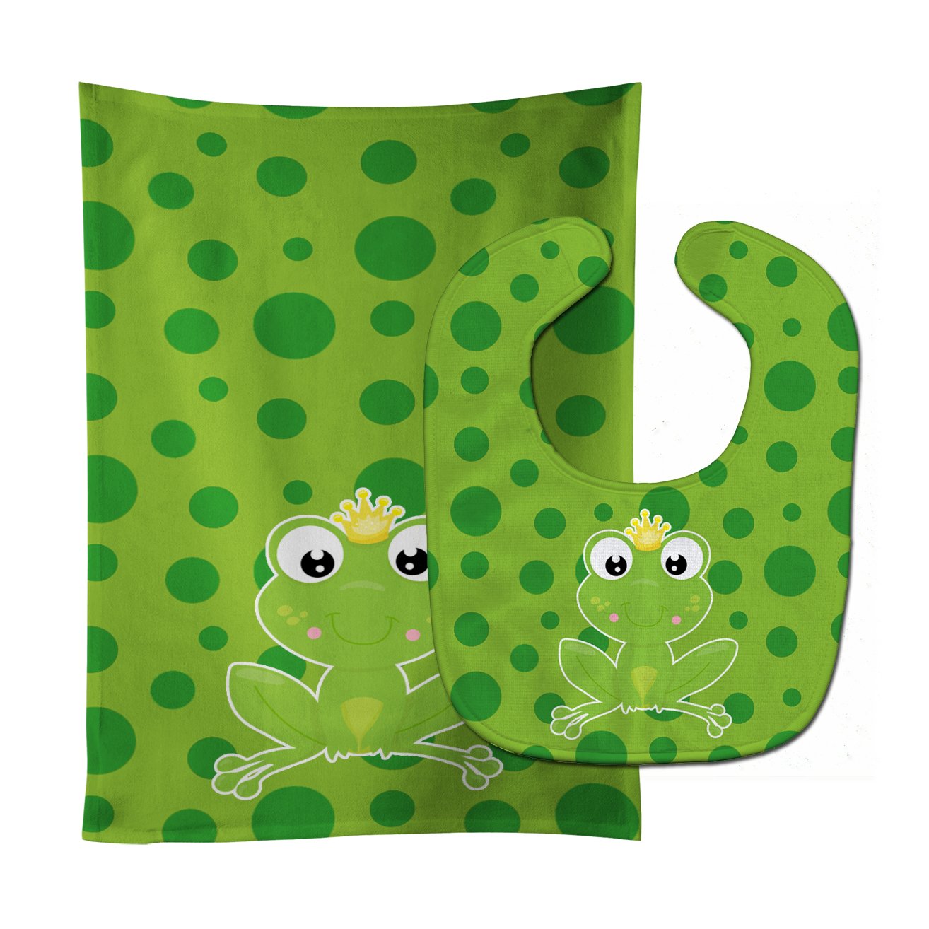 Frog Prince #3 Baby Bib & Burp Cloth BB8990STBU by Caroline's Treasures