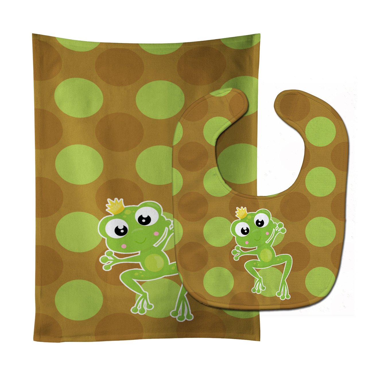 Frog Prince #5 Baby Bib & Burp Cloth BB8992STBU by Caroline's Treasures