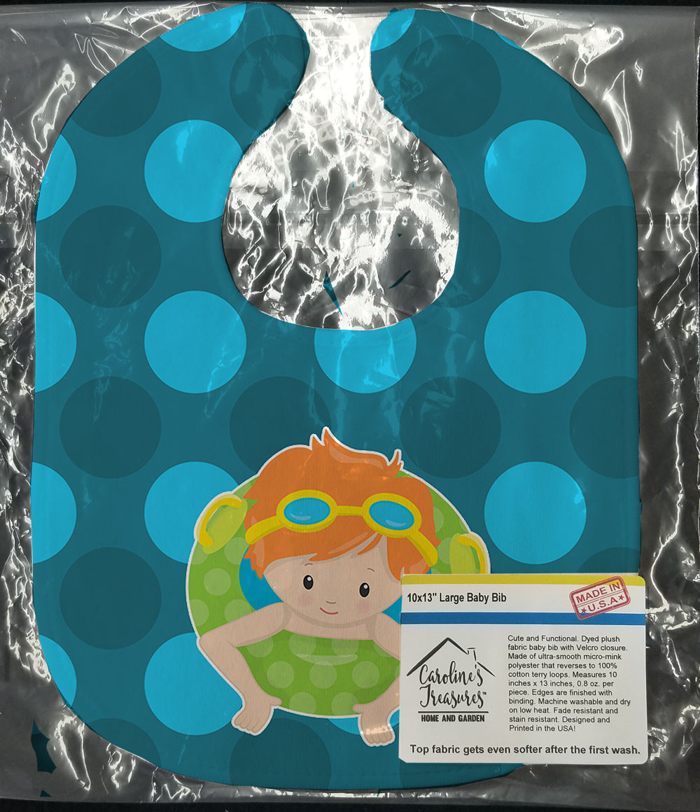 Summer Pool Boy in Tube Ginger Baby Bib BB8998BIB - the-store.com