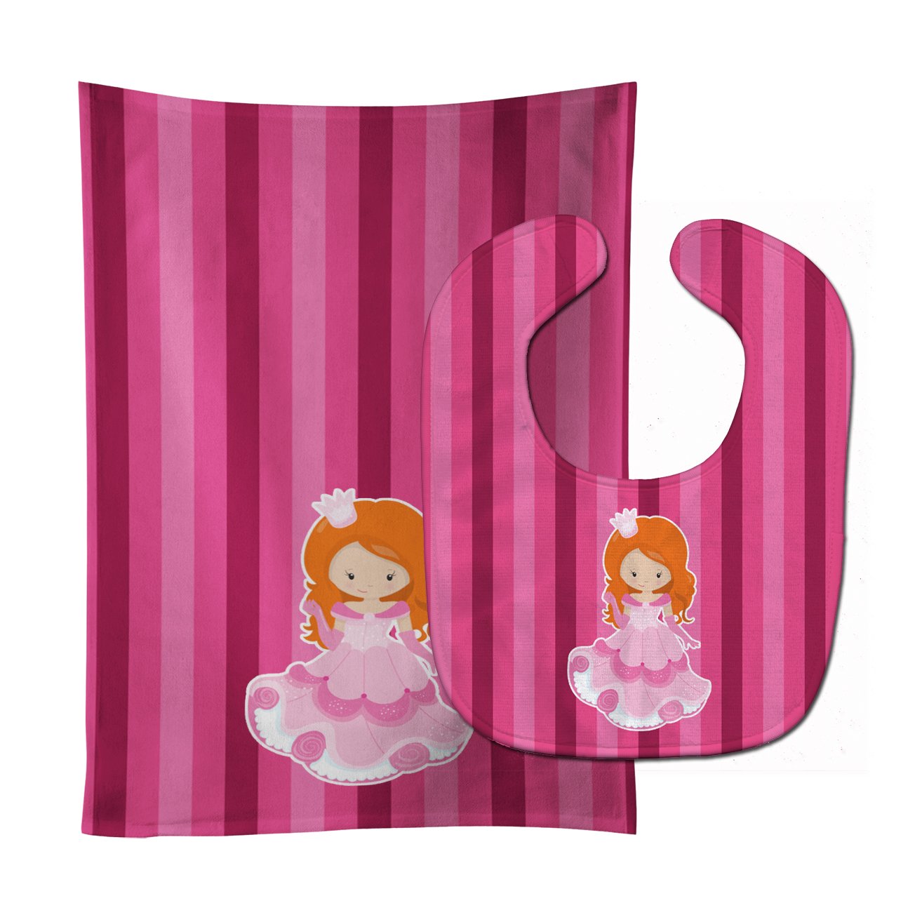 Princess Ginger Baby Bib & Burp Cloth BB9005STBU by Caroline's Treasures