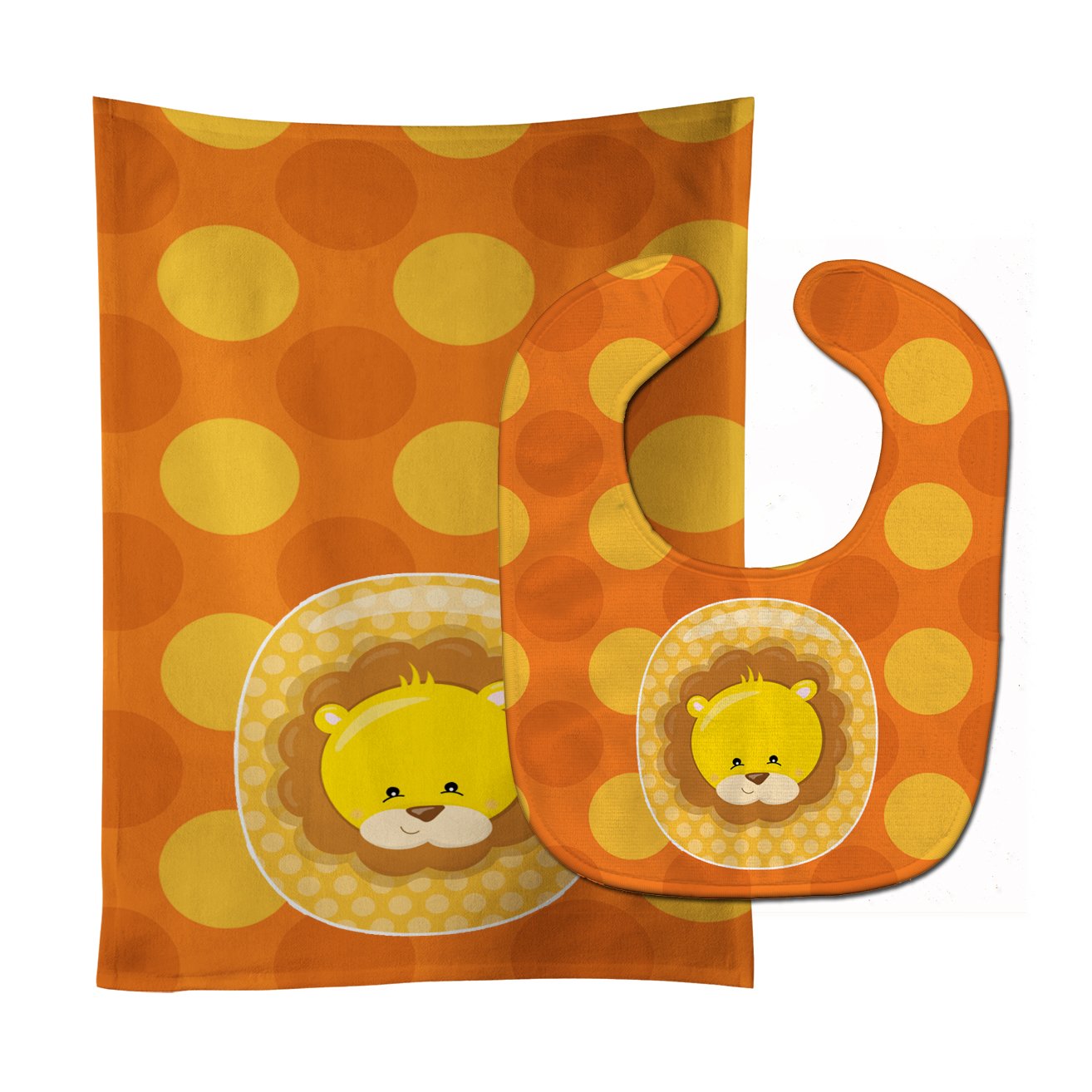 Zoo Month 0 Lion Baby Bib & Burp Cloth BB9007STBU by Caroline's Treasures