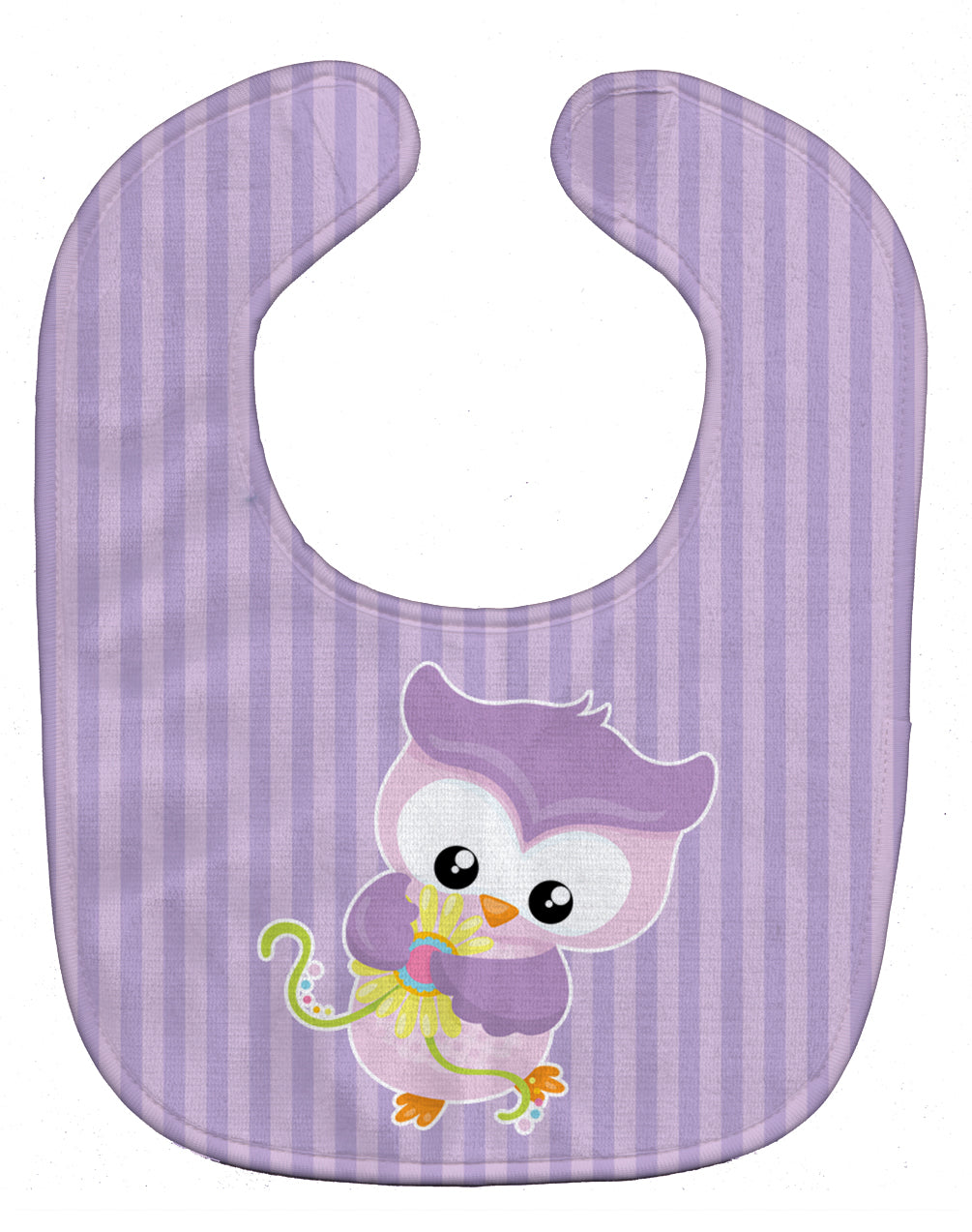 Girl Bird with Flowers Purple Baby Bib BB9050BIB - the-store.com