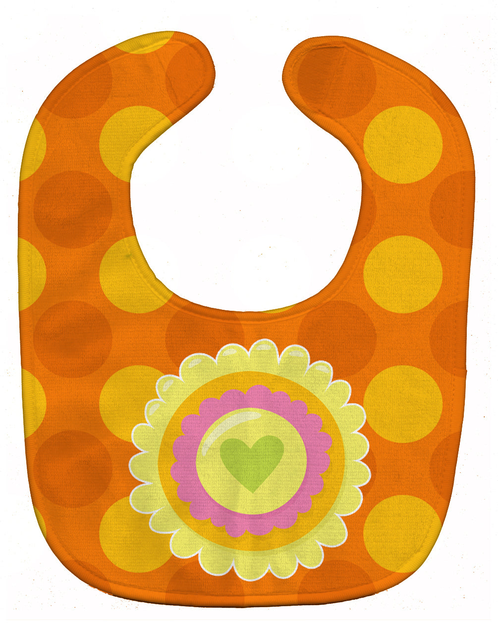 Heart Flower Orange Baby Bib BB9051BIB - the-store.com