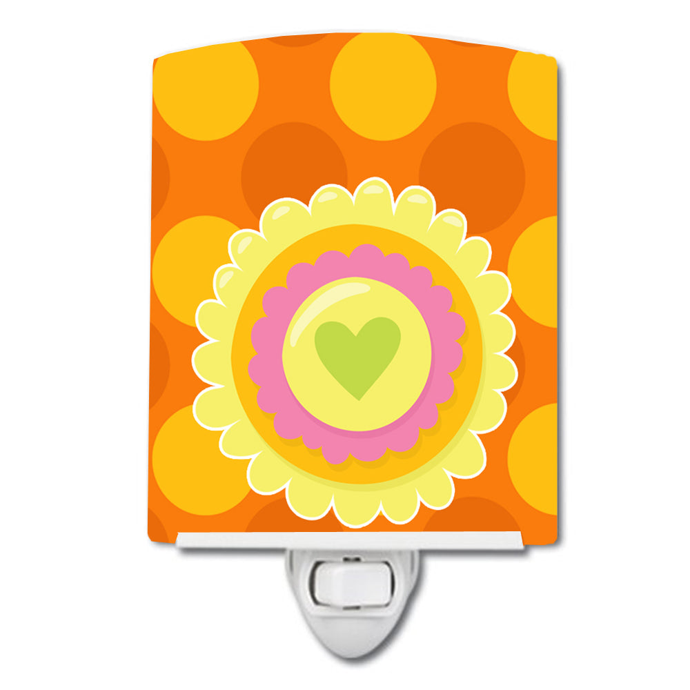 Heart Flower Orange Ceramic Night Light BB9051CNL - the-store.com