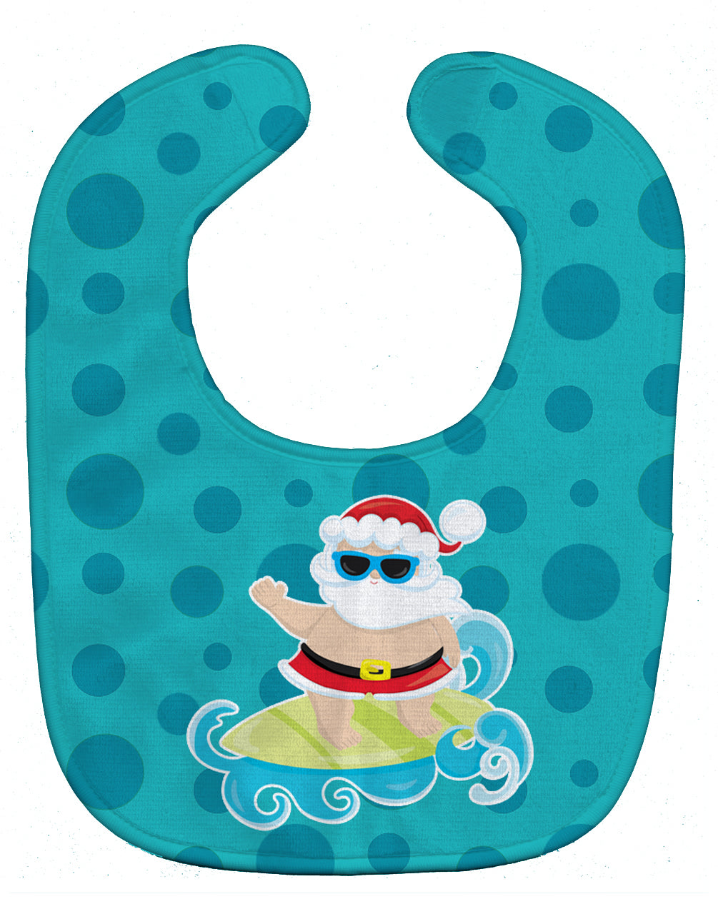 Beach Santa Claus Surfer Baby Bib BB9066BIB - the-store.com