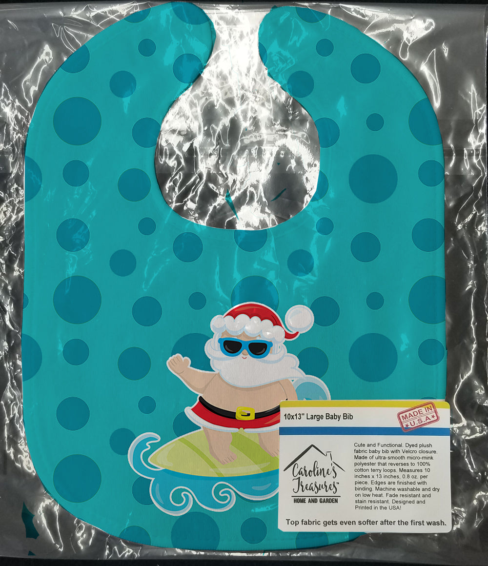 Beach Santa Claus Surfer Baby Bib BB9066BIB - the-store.com